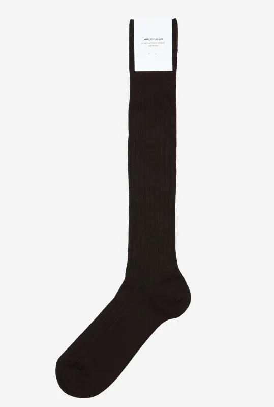 Cotton OTC Sock Brown sold by Anglo Italian