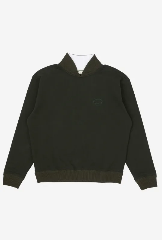 Split Neck Sweatshirt Green sold by Anglo Italian