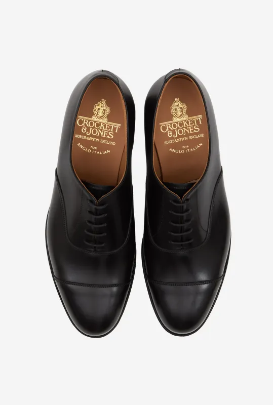 Crockett & Jones Sigdon Oxford Black Calf City Sole sold by Anglo Italian