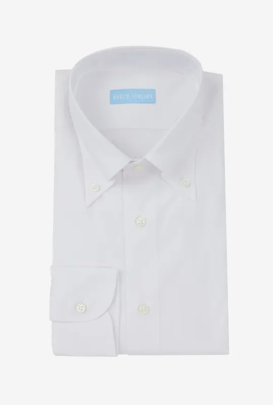 Button Down Cotton Poplin Shirt White sold by Anglo Italian