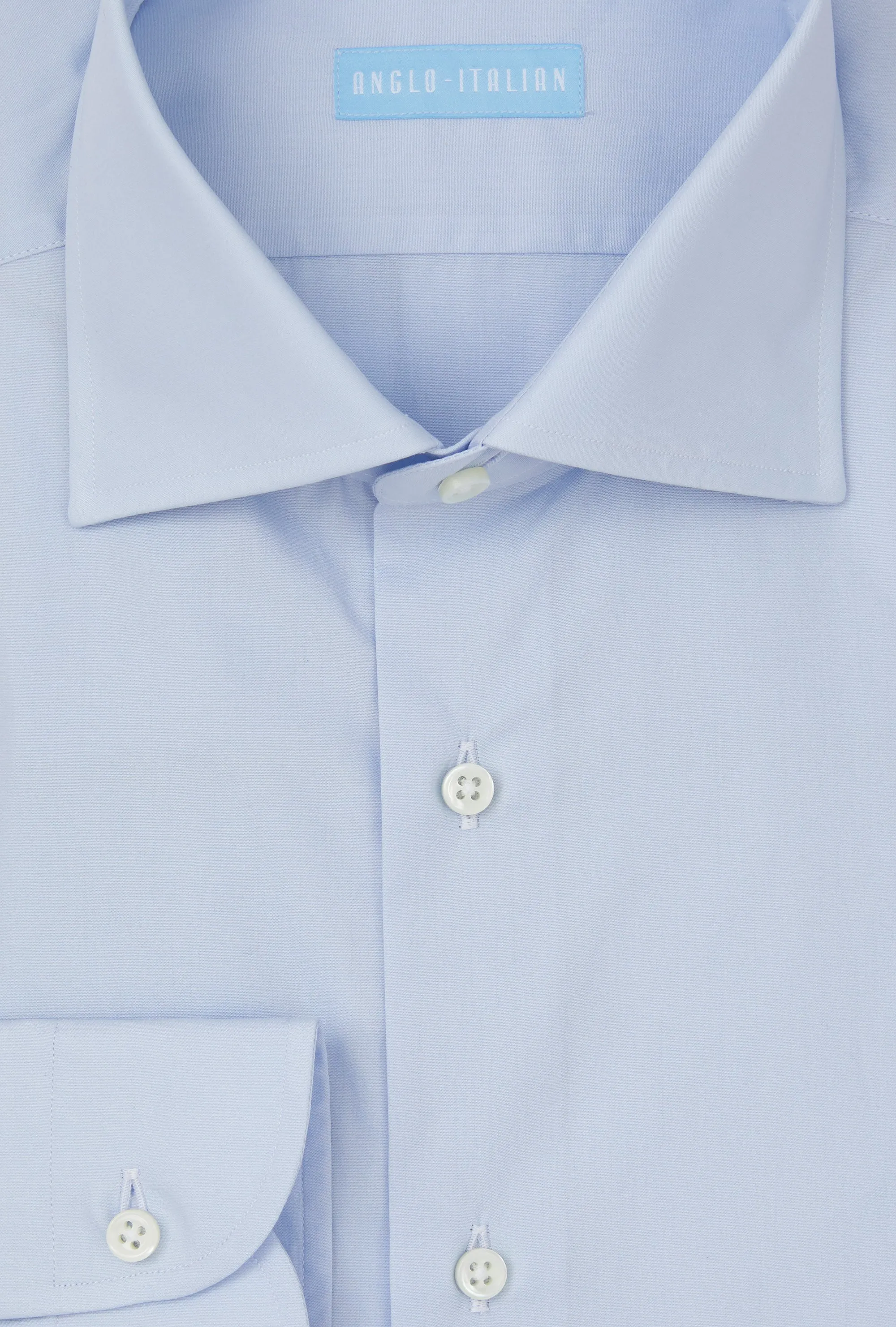 Spread Collar Shirt Cotton Poplin Sky Blue sold by Anglo Italian product image thumbnail 2