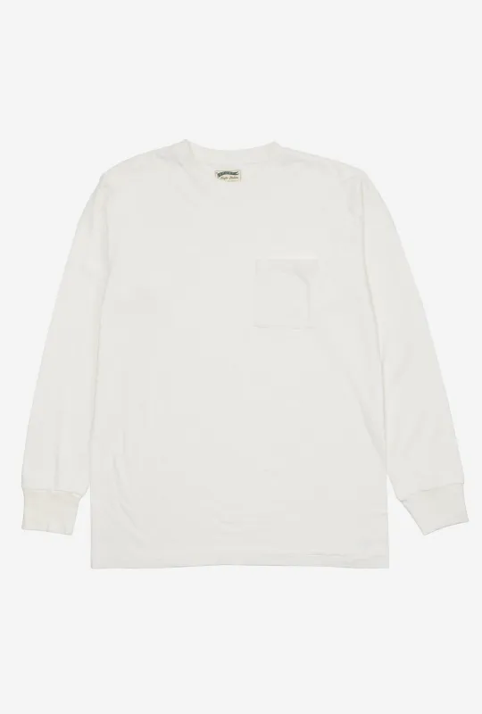 Cotton Long Sleeve T-Shirt White sold by Anglo Italian
