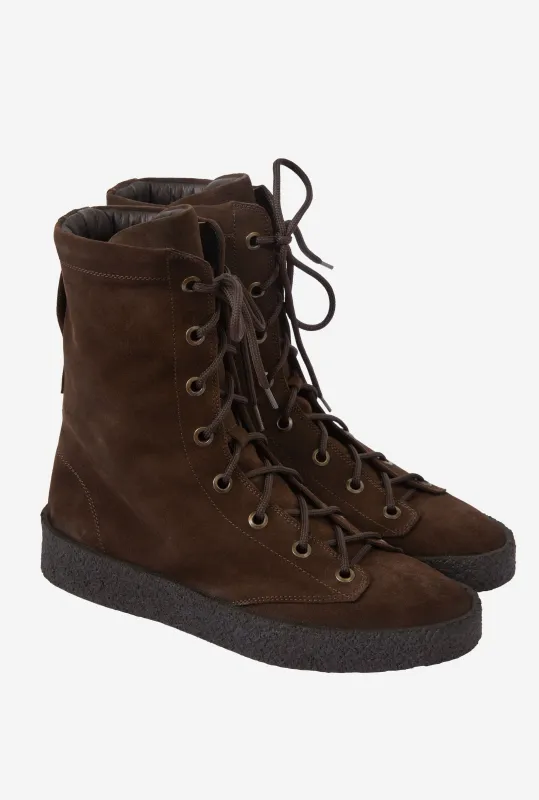 Mountain Boot Crepe Sole Dark Brown Suede sold by Anglo Italian