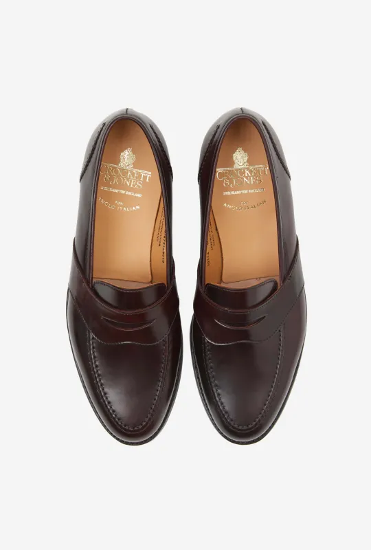 Crockett & Jones Bradbourne Loafer Burgundy Cordovan City Sole sold by Anglo Italian