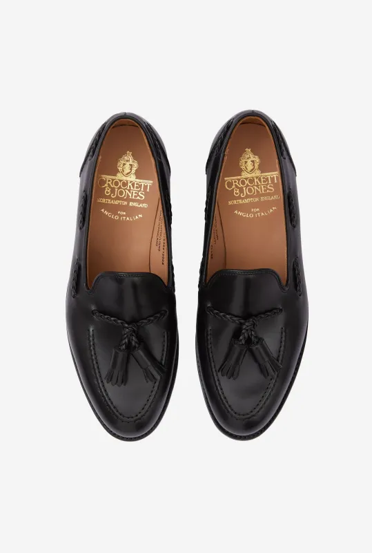 Crockett & Jones Studridge Loafer Black Calf City Sole sold by Anglo Italian
