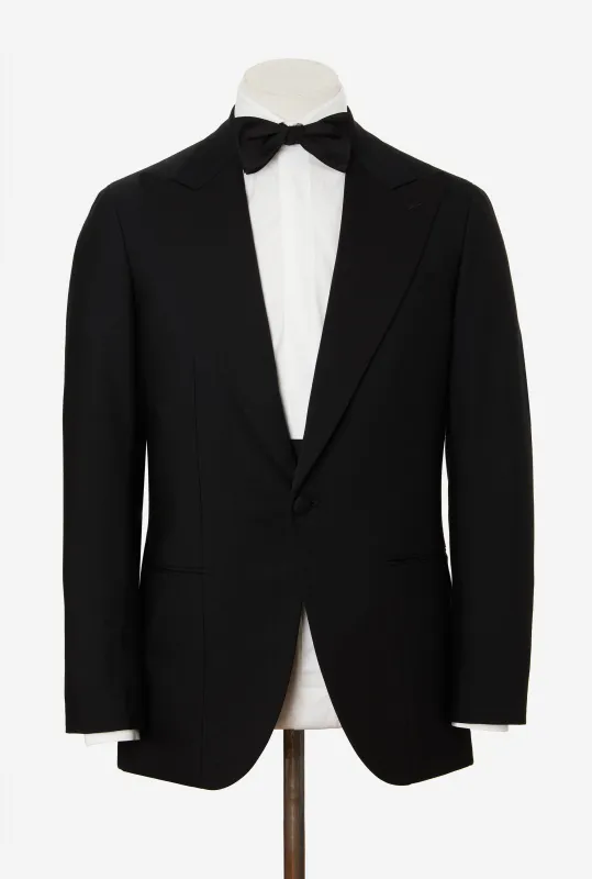 Tuxedo Black Wool Peak Lapel made by Anglo Italian