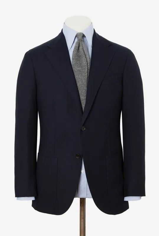 Sport Jacket Wool House Hopsack Navy made by Anglo Italian