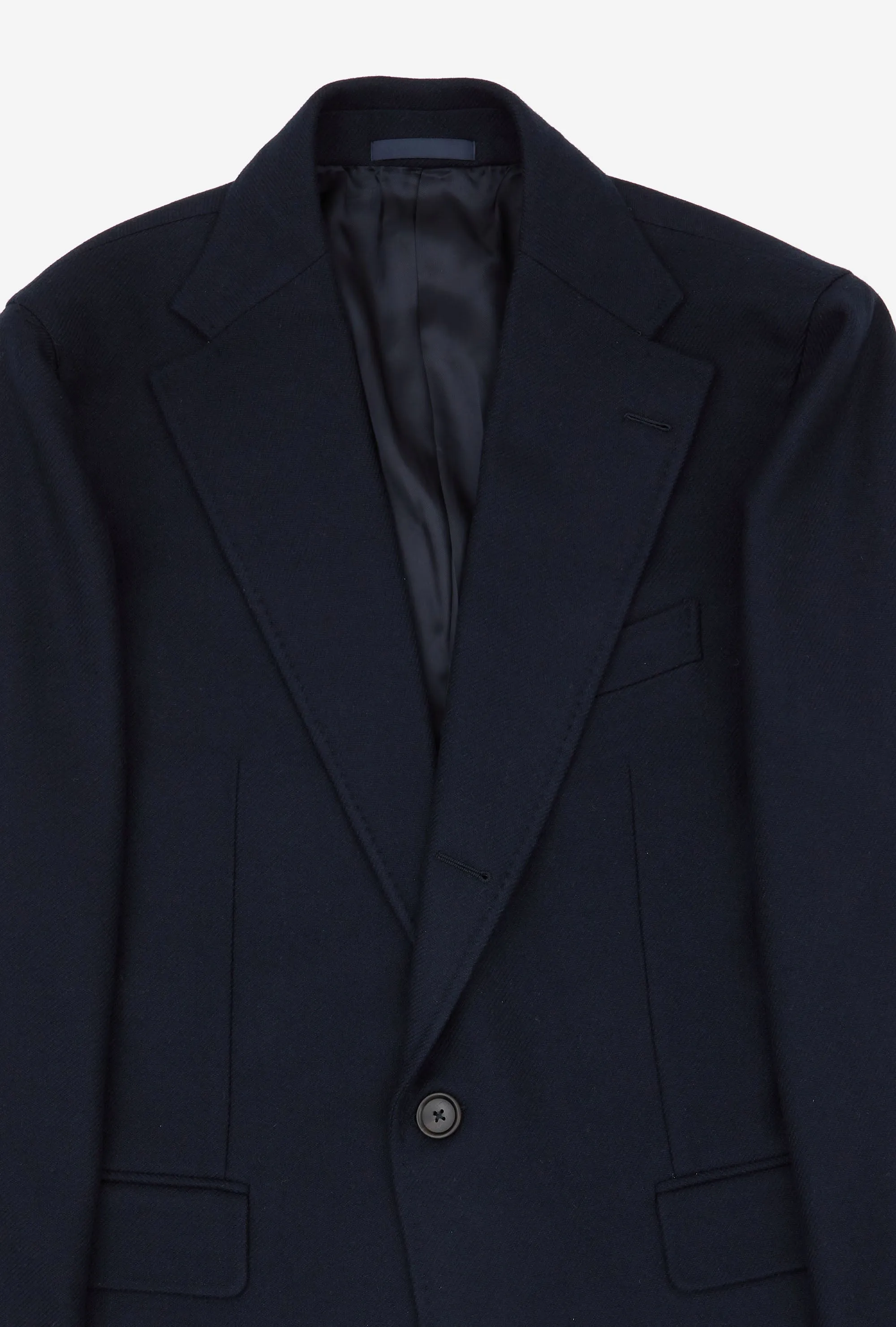 Single Breasted Overcoat Notch Lapel Navy sold by Anglo Italian product image thumbnail 3