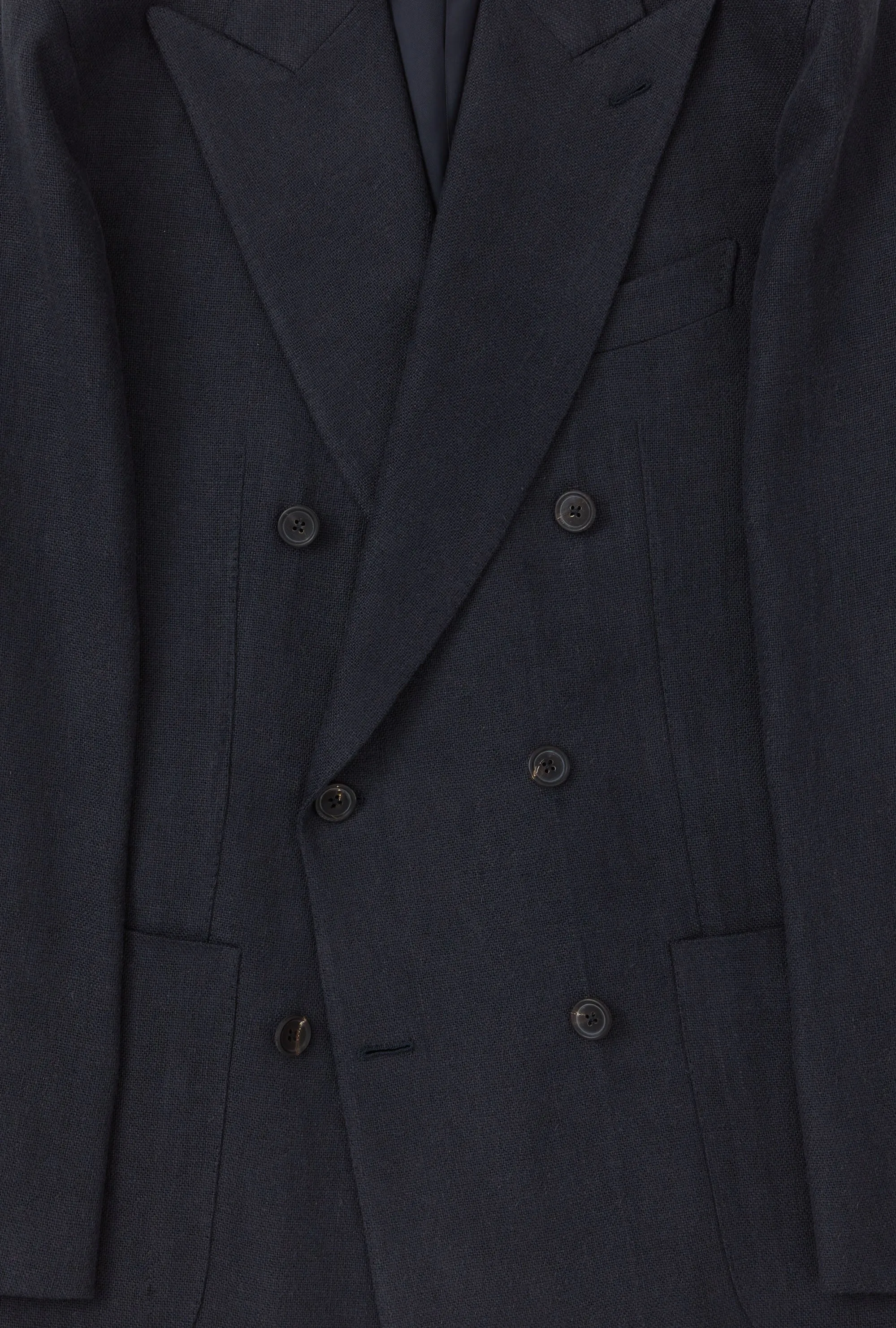 Sport Jacket Double Breasted Navy Linen Hopsack sold by Anglo Italian product image thumbnail 4