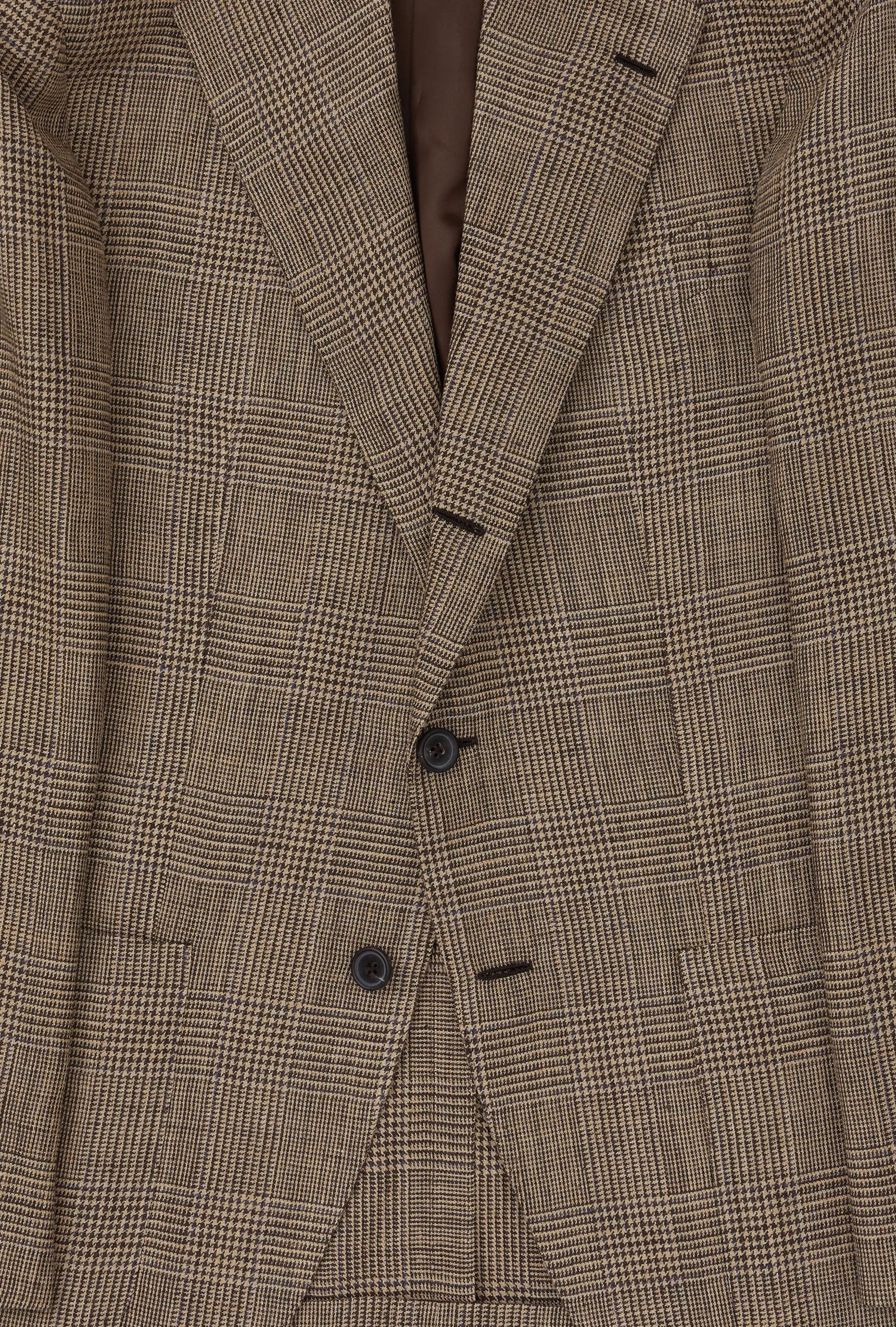 Sport Jacket Silk-Linen Sand Glen Plaid Royal Blue Overcheck sold by Anglo Italian product image thumbnail 4