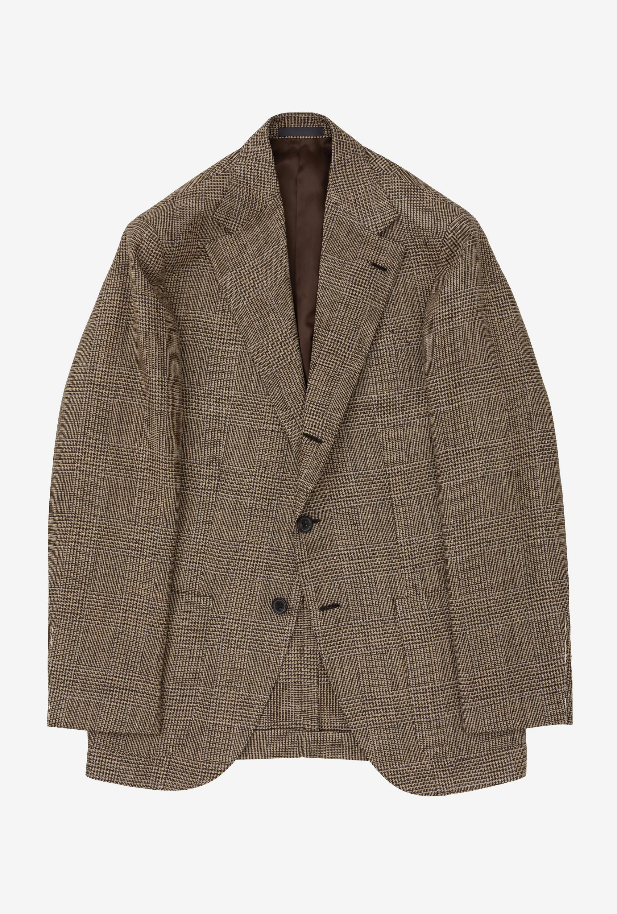 Sport Jacket Silk-Linen Sand Glen Plaid Royal Blue Overcheck sold by Anglo Italian product image thumbnail 2