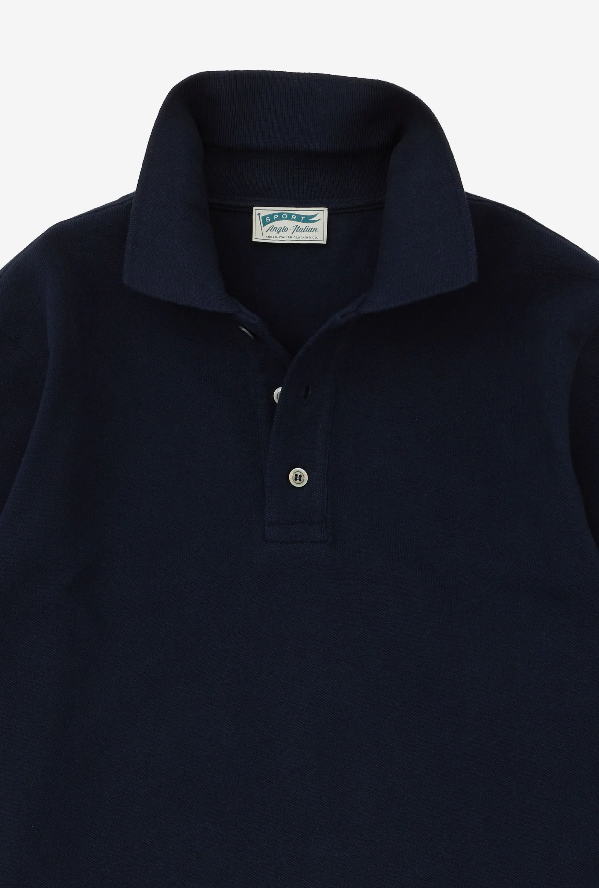 Polo Shirt Long Sleeve Navy sold by Anglo Italian product image thumbnail 3