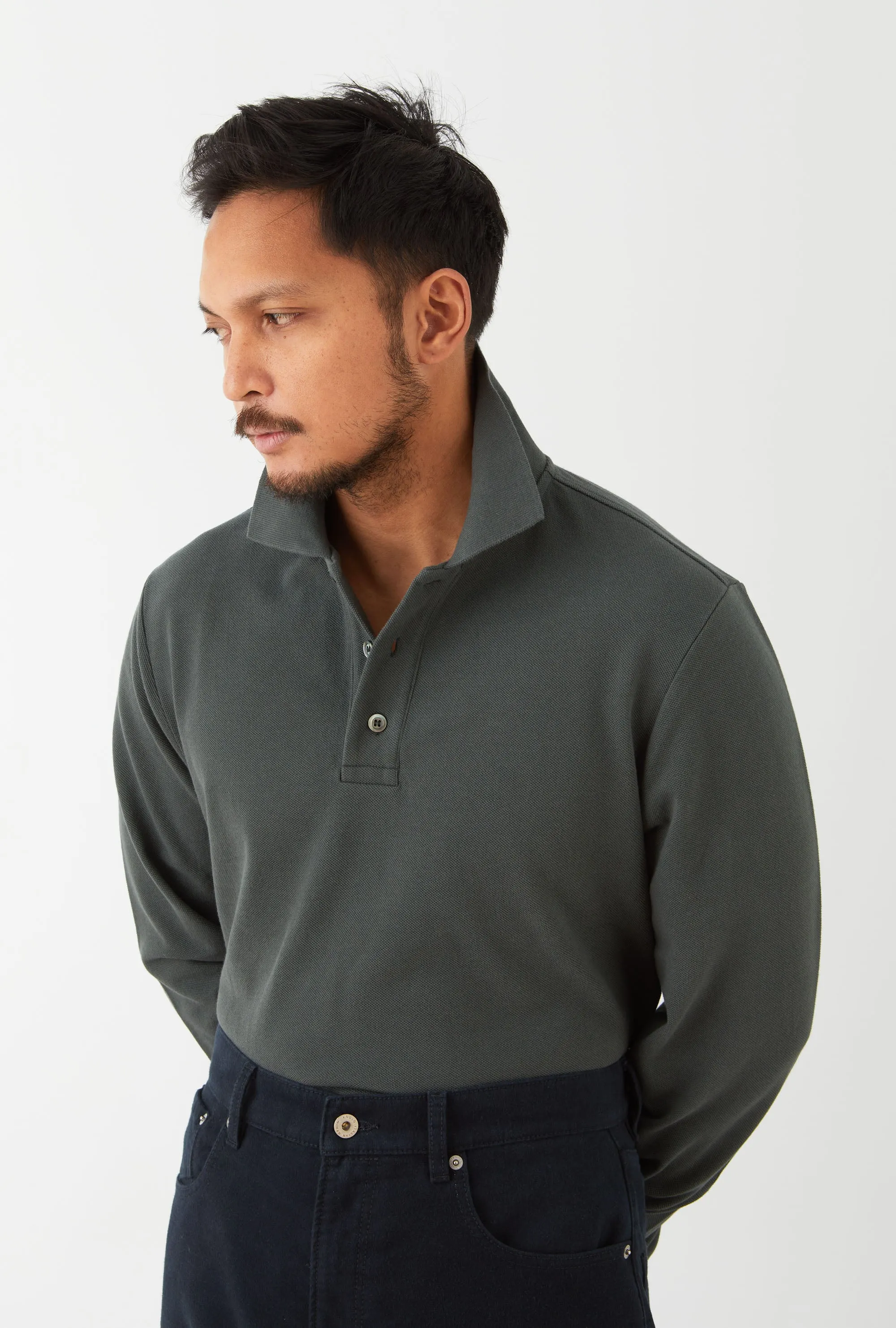 Polo Shirt Long Sleeve Forest sold by Anglo Italian product image thumbnail 2