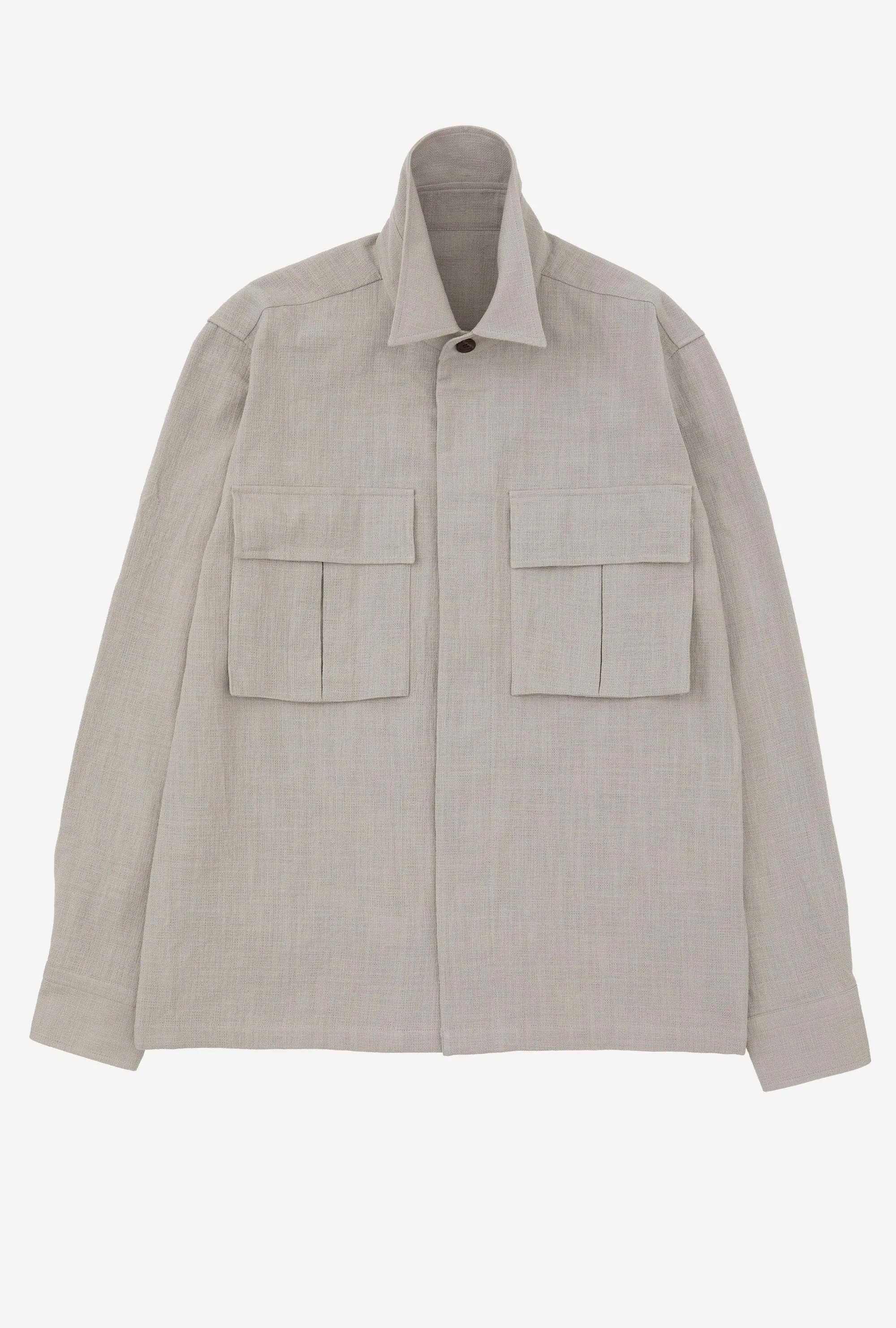 Field Overshirt Mesh Cotton Stone sold by Anglo Italian