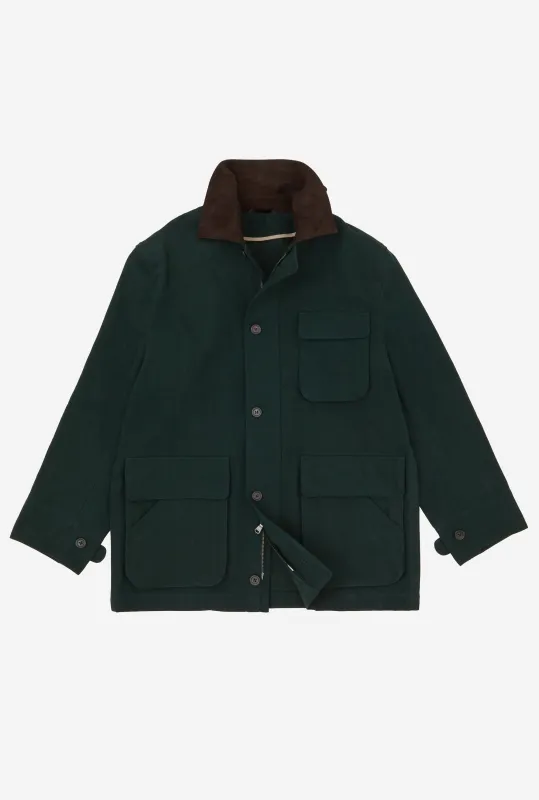 Barn Jacket Unlined Cotton Canvas Cypress Green made by Anglo Italian