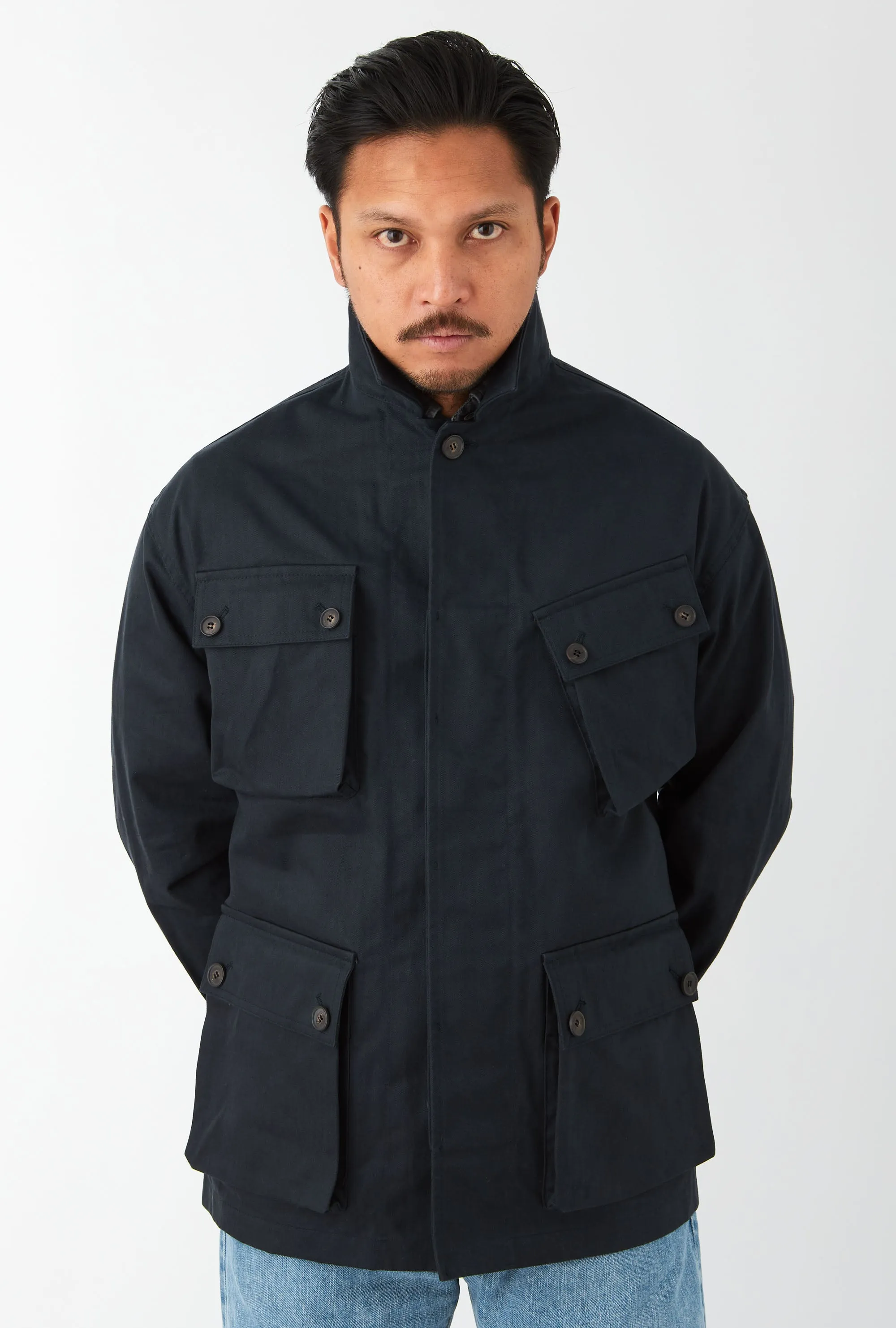 Field Jacket Waxed Cotton Canvas Navy sold by Anglo Italian product image thumbnail 3