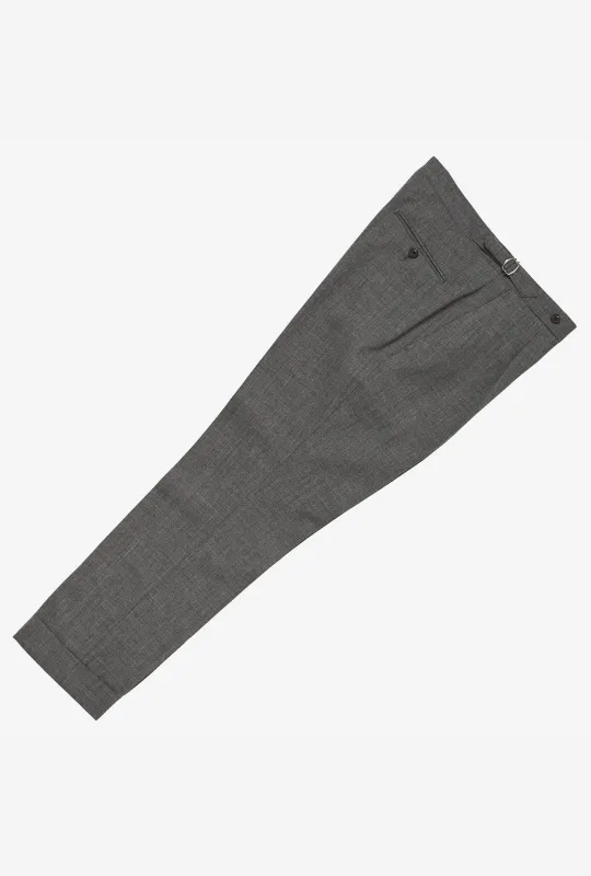 Tailored Trouser High-Twist Wool Mid Grey made by Anglo Italian