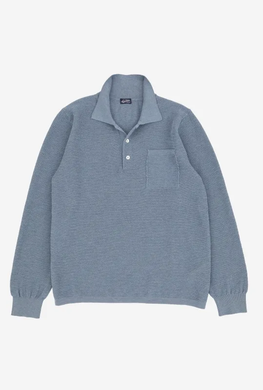 Zig Zag Polo Cotton Slate made by Anglo Italian