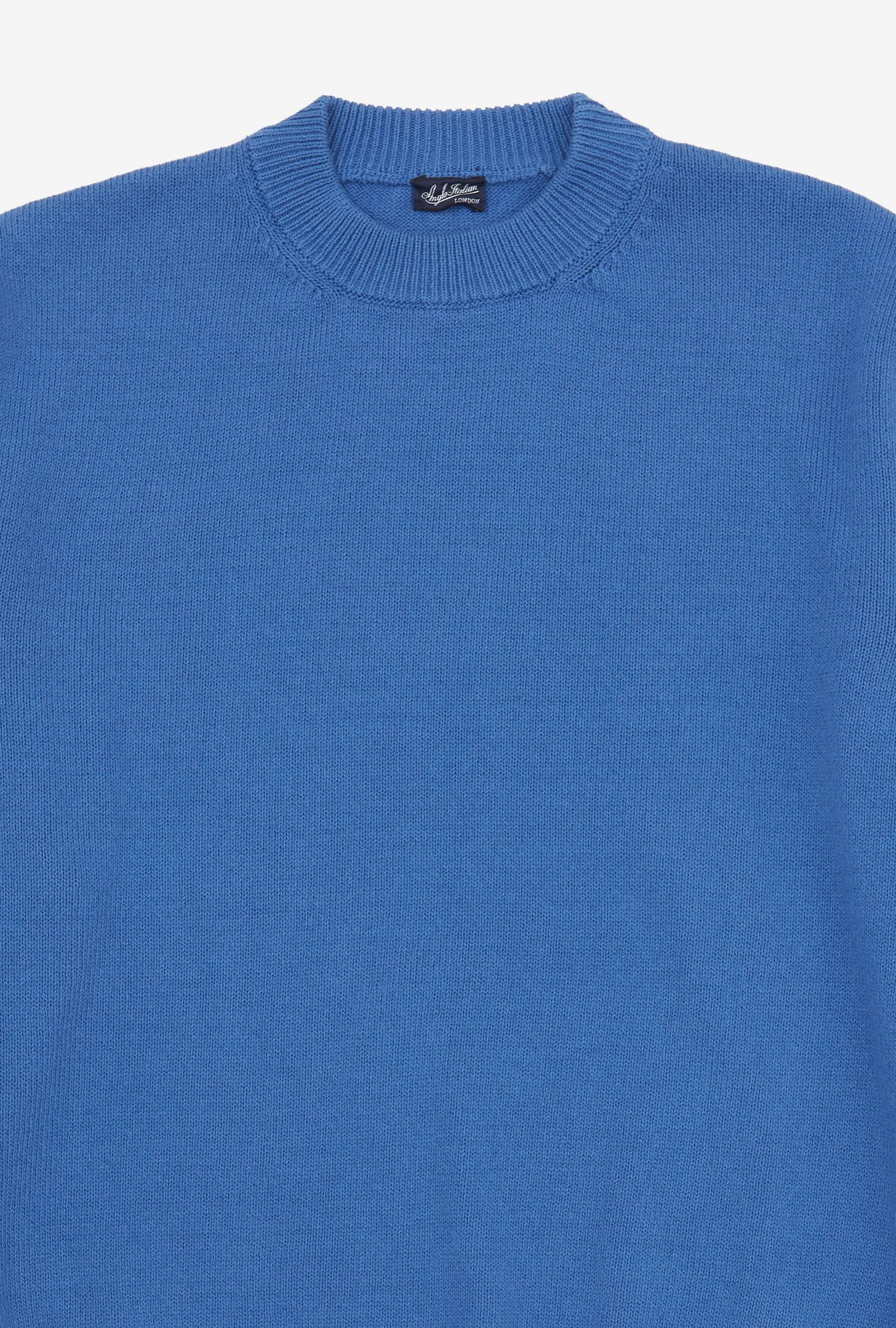 Crewneck Heavy Cotton Cobalt Blue sold by Anglo Italian product image thumbnail 4