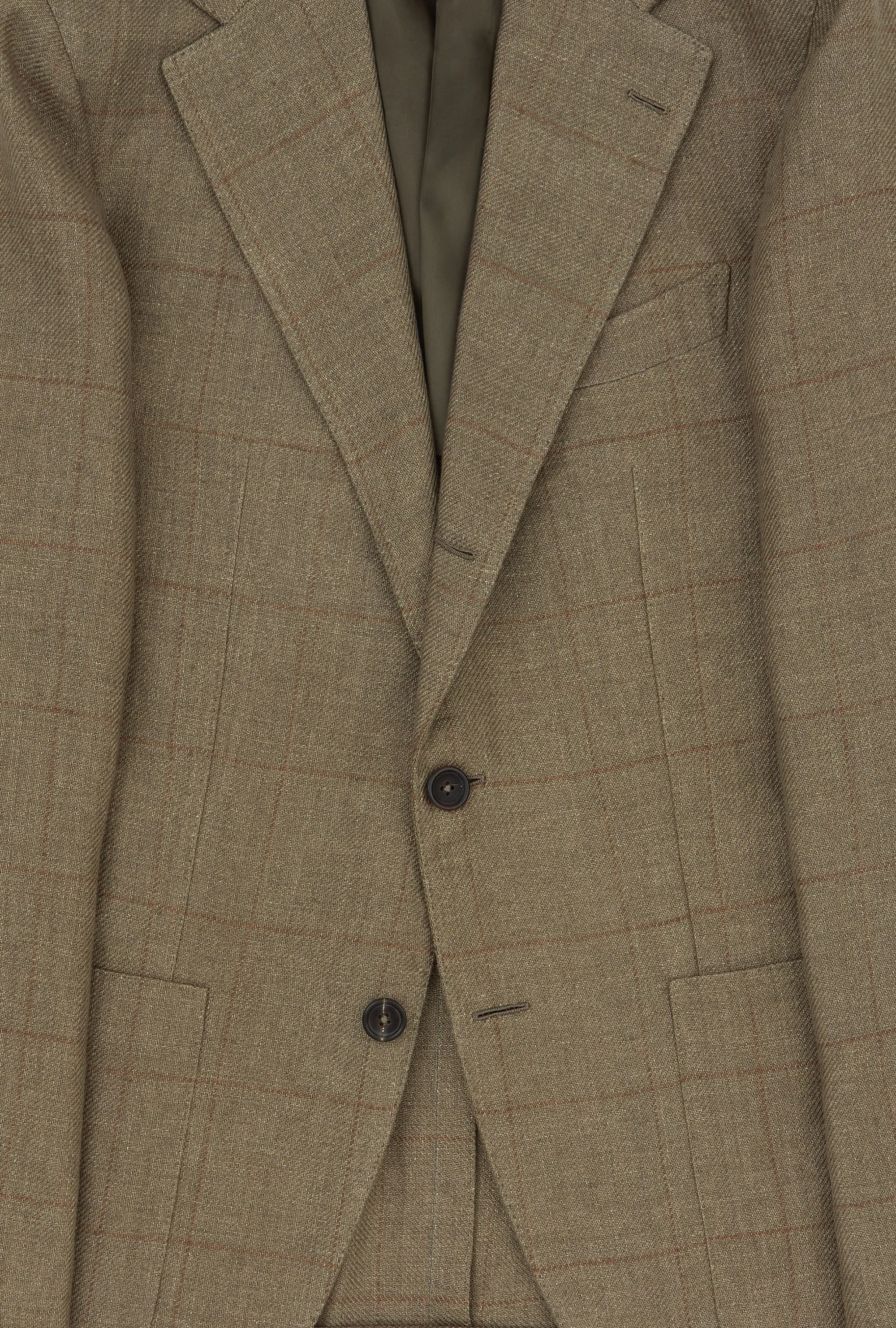 Sport Jacket Linen Sand Twill Bronze Windowpane sold by Anglo Italian product image thumbnail 3