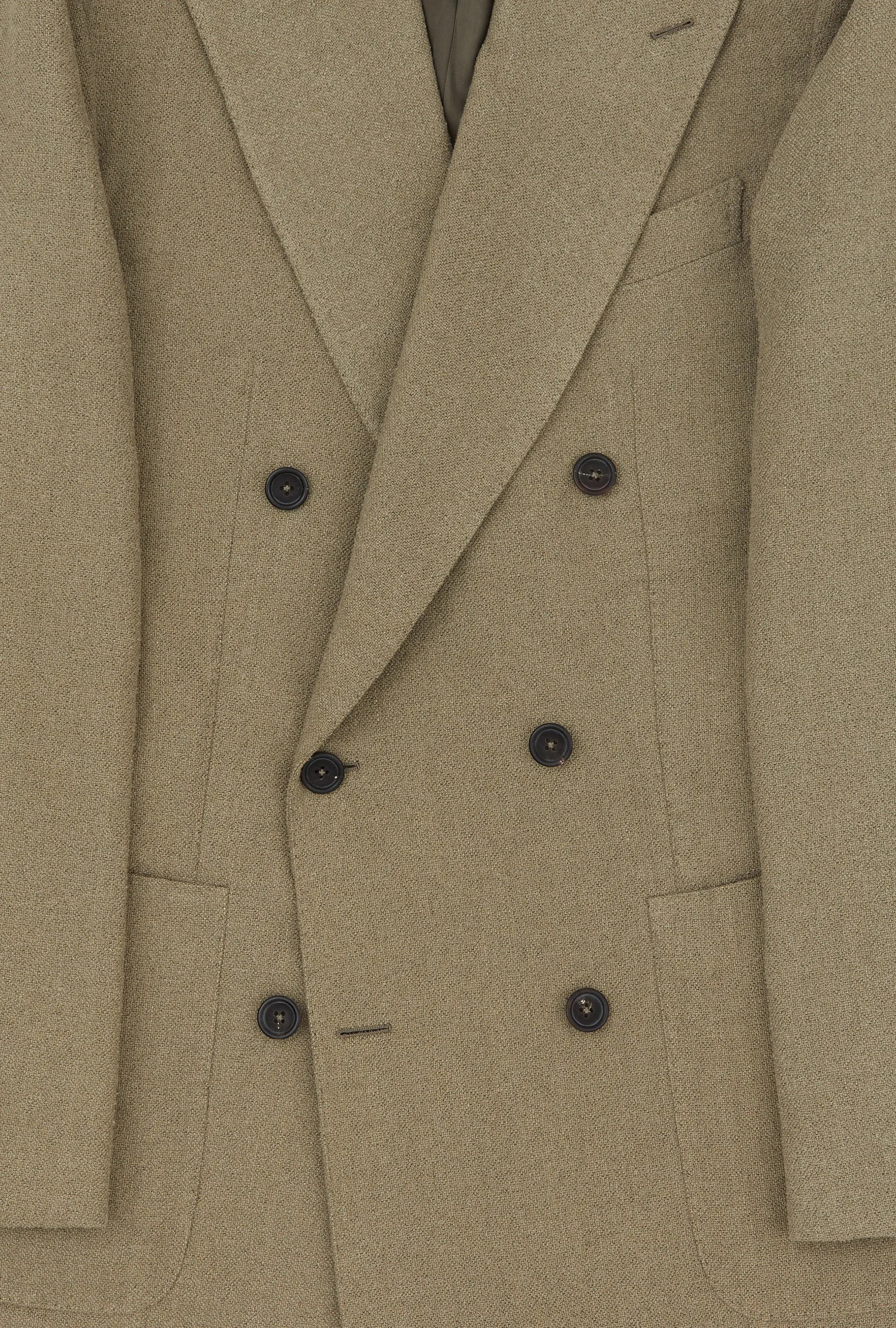 Sport Jacket Double Breasted Olive Silk Linen Basketweave sold by Anglo Italian product image thumbnail 3