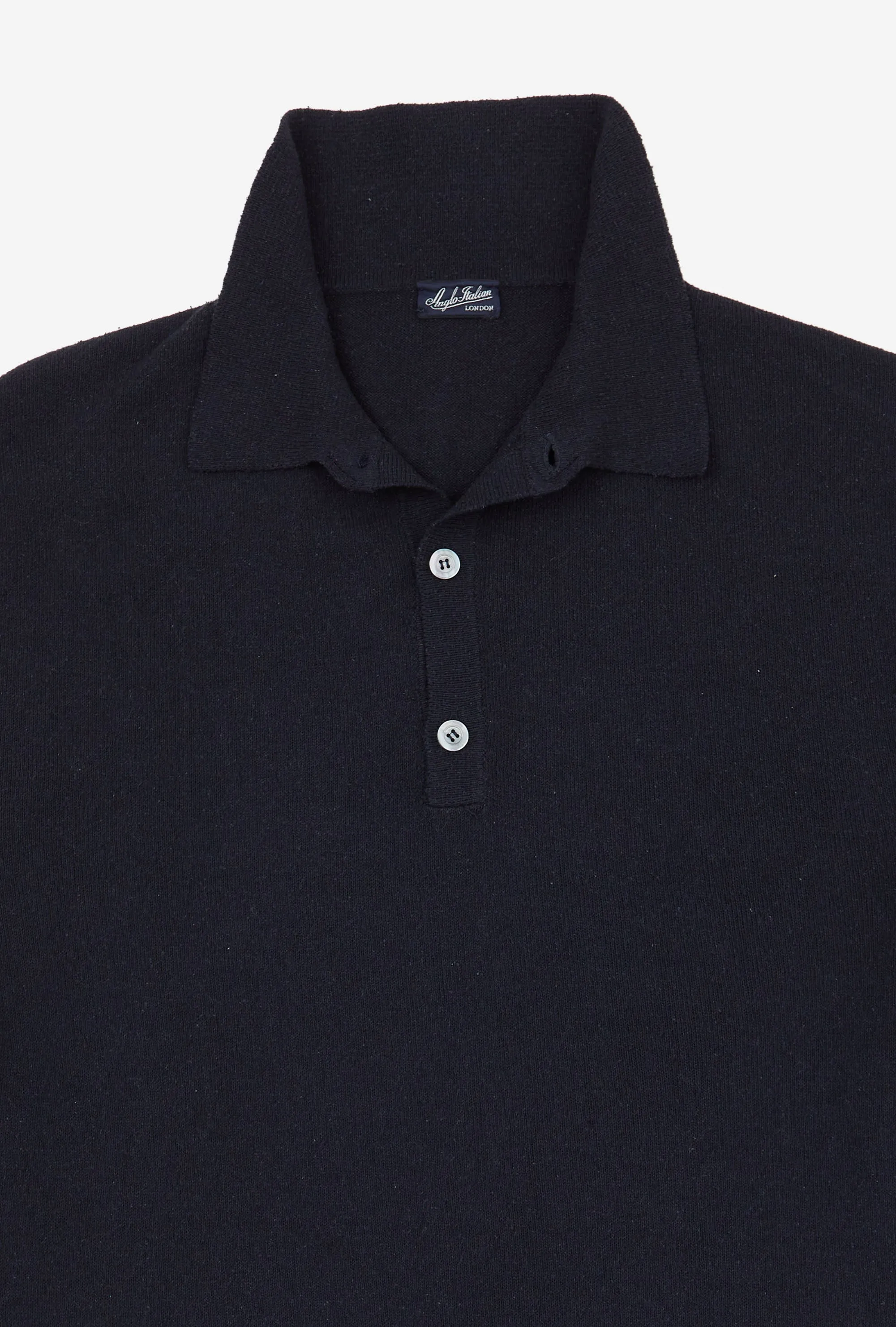 Knitted Polo Silk Navy sold by Anglo Italian product image thumbnail 3