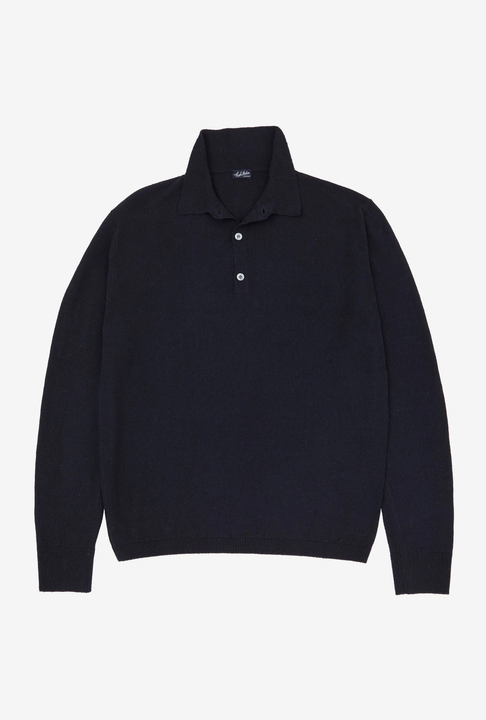 Knitted Polo Silk Navy sold by Anglo Italian