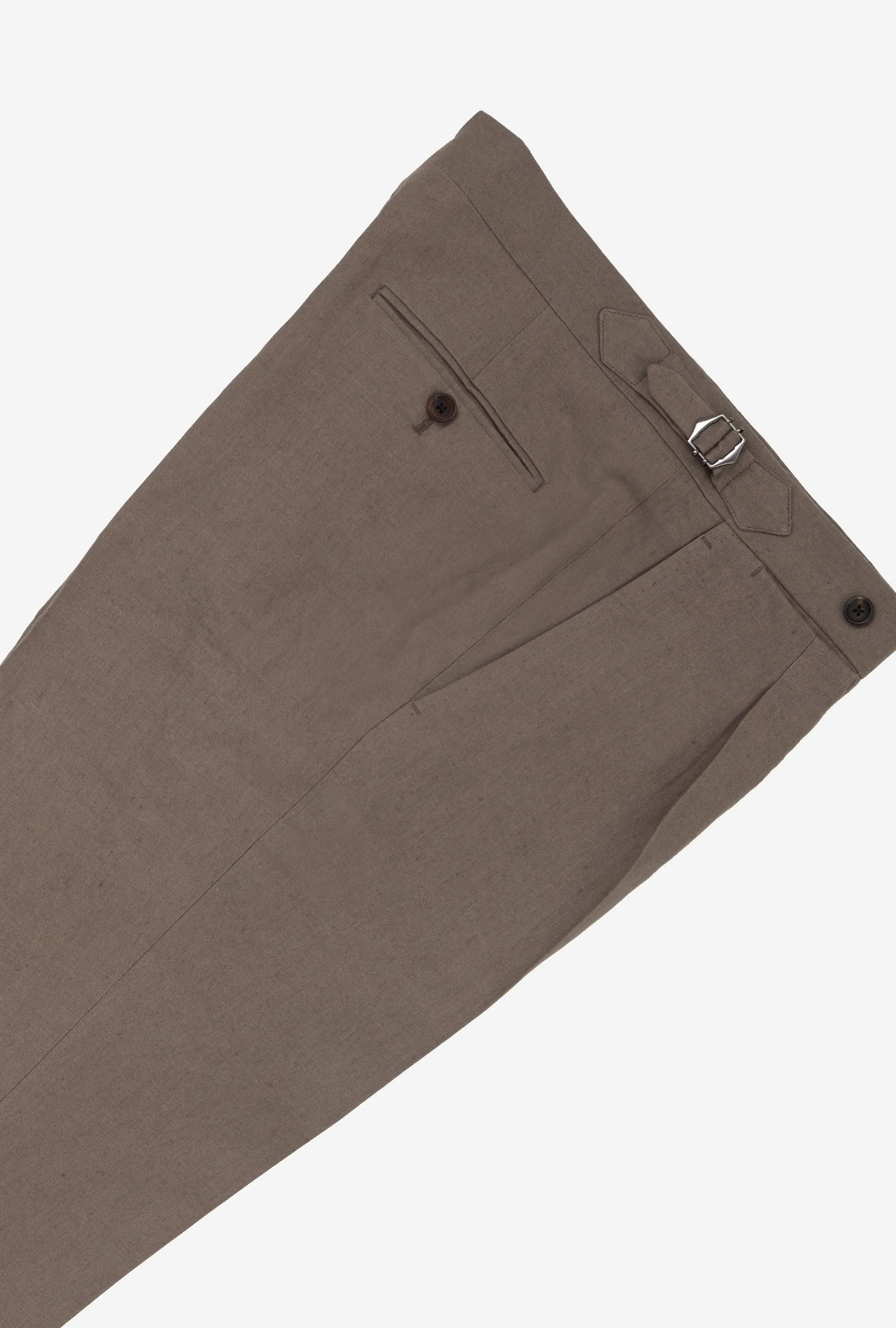 Tailored Trouser Washed Linen Taupe sold by Anglo Italian product image thumbnail 3