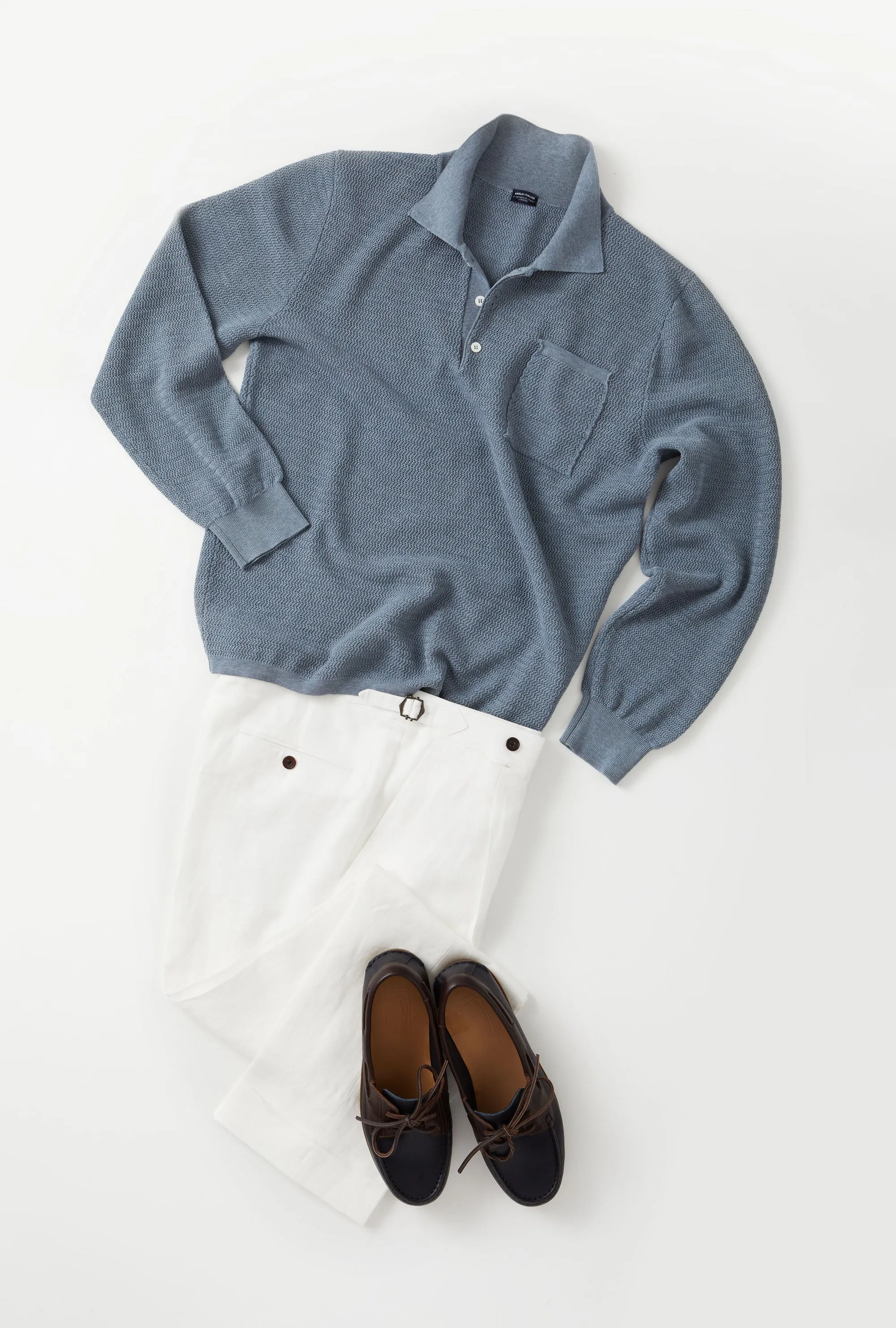 Tailored Trouser Washed Linen White sold by Anglo Italian product image thumbnail 2