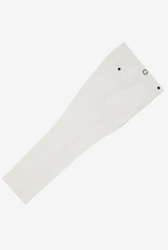 Tailored Trouser Washed Linen White made by Anglo Italian