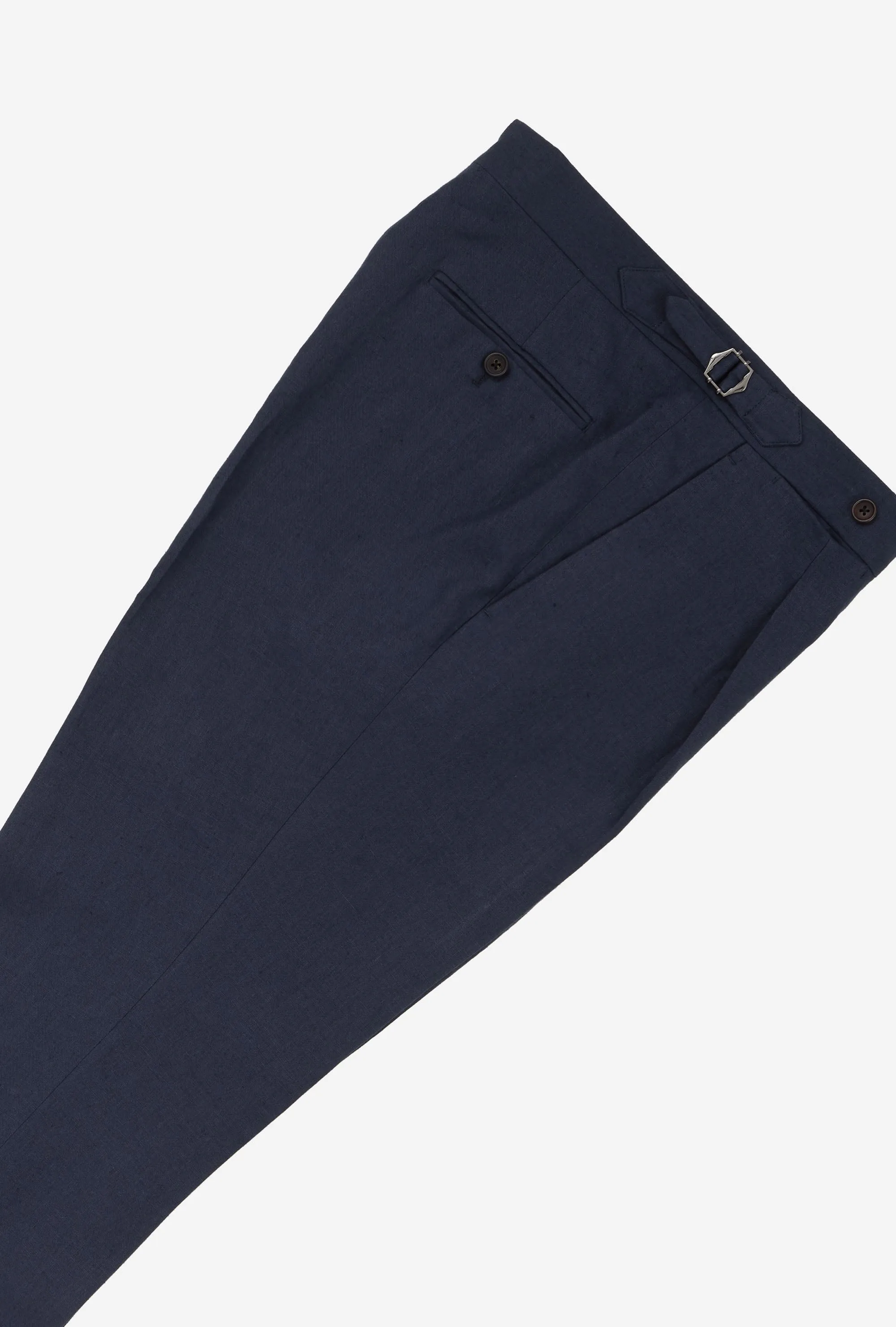 Tailored Trouser Washed Linen Navy sold by Anglo Italian product image thumbnail 4