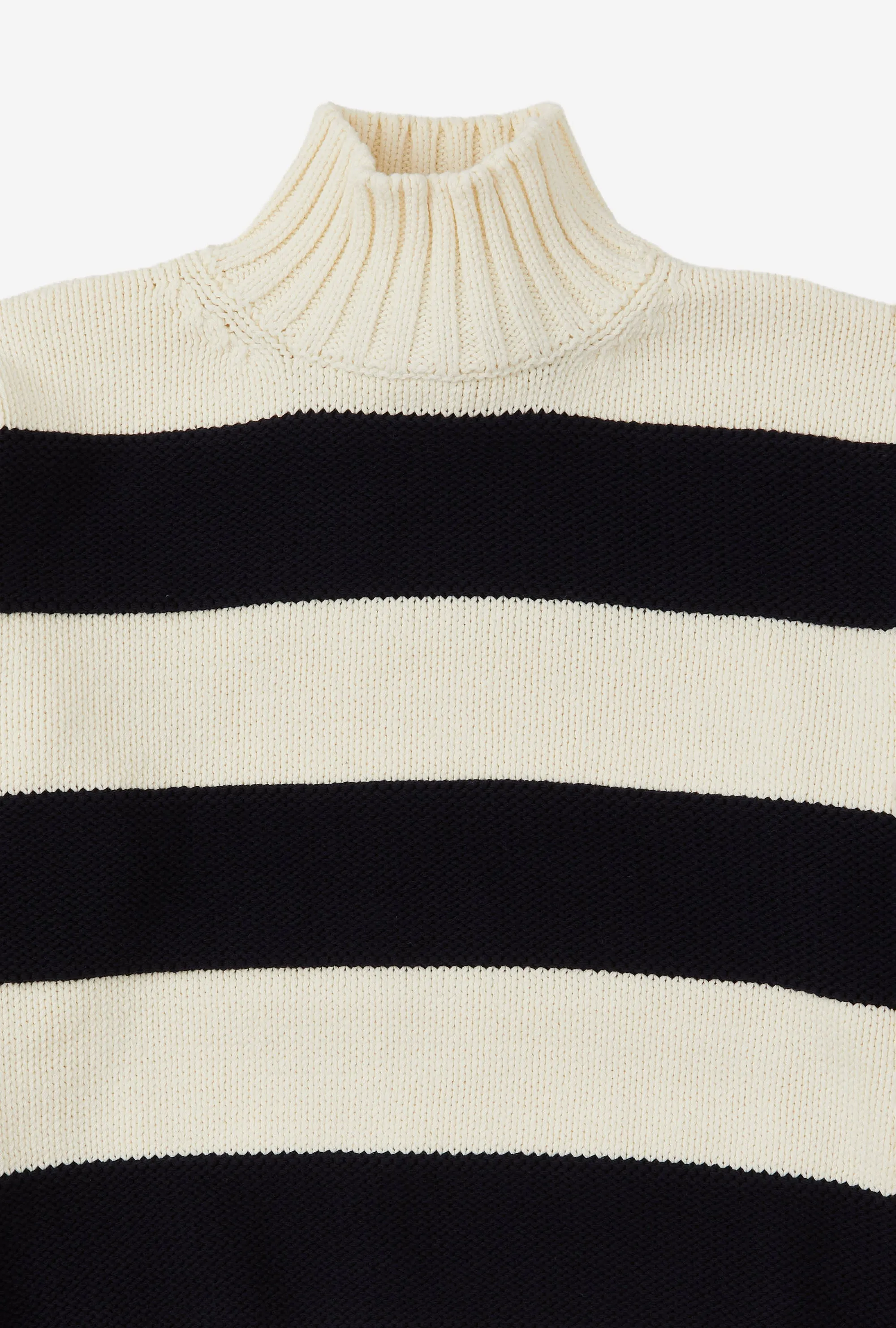 Mockneck Cotton Ecru Navy Stripe sold by Anglo Italian product image thumbnail 4