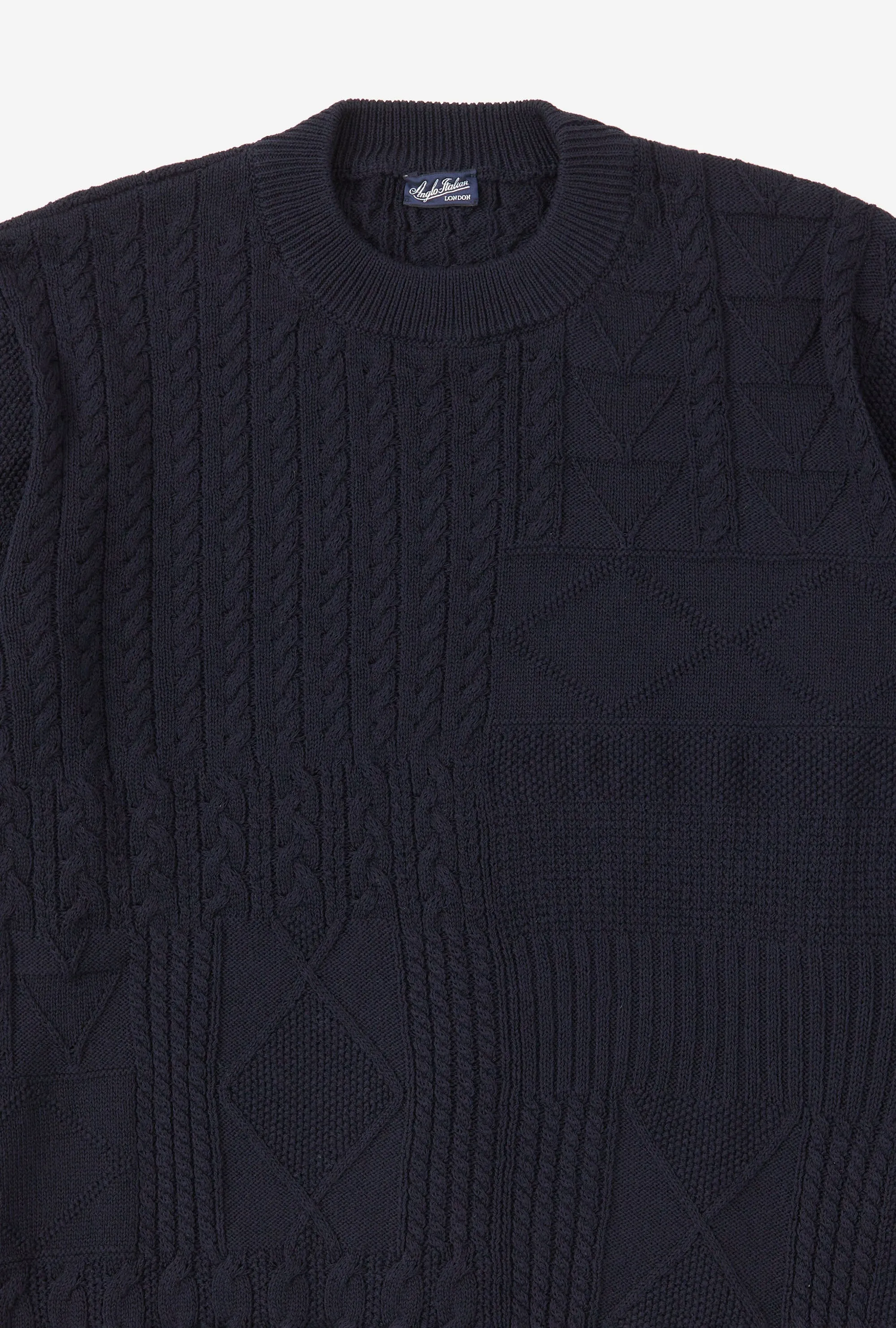 Crewneck Cotton Navy Patchwork sold by Anglo Italian product image thumbnail 3