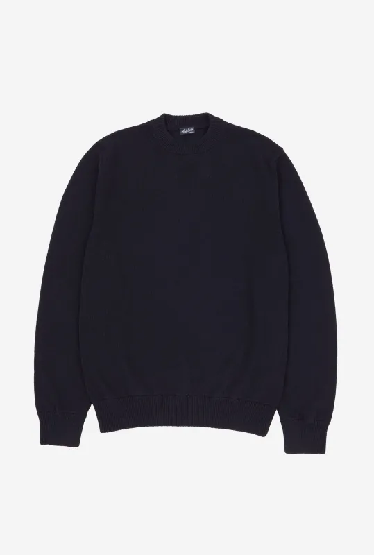 Crewneck Cotton Navy made by Anglo Italian