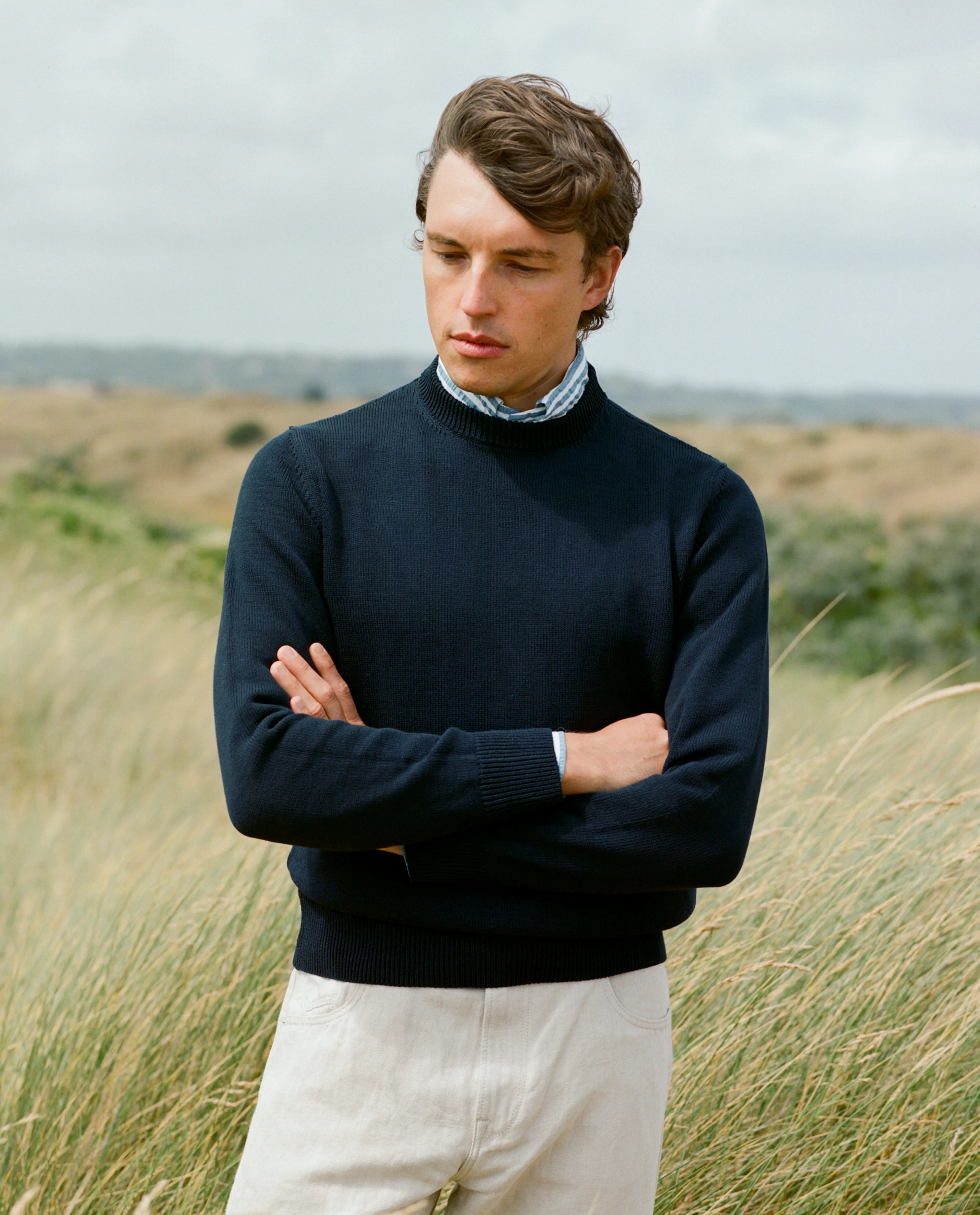 Crewneck Cotton Navy sold by Anglo Italian product image thumbnail 2