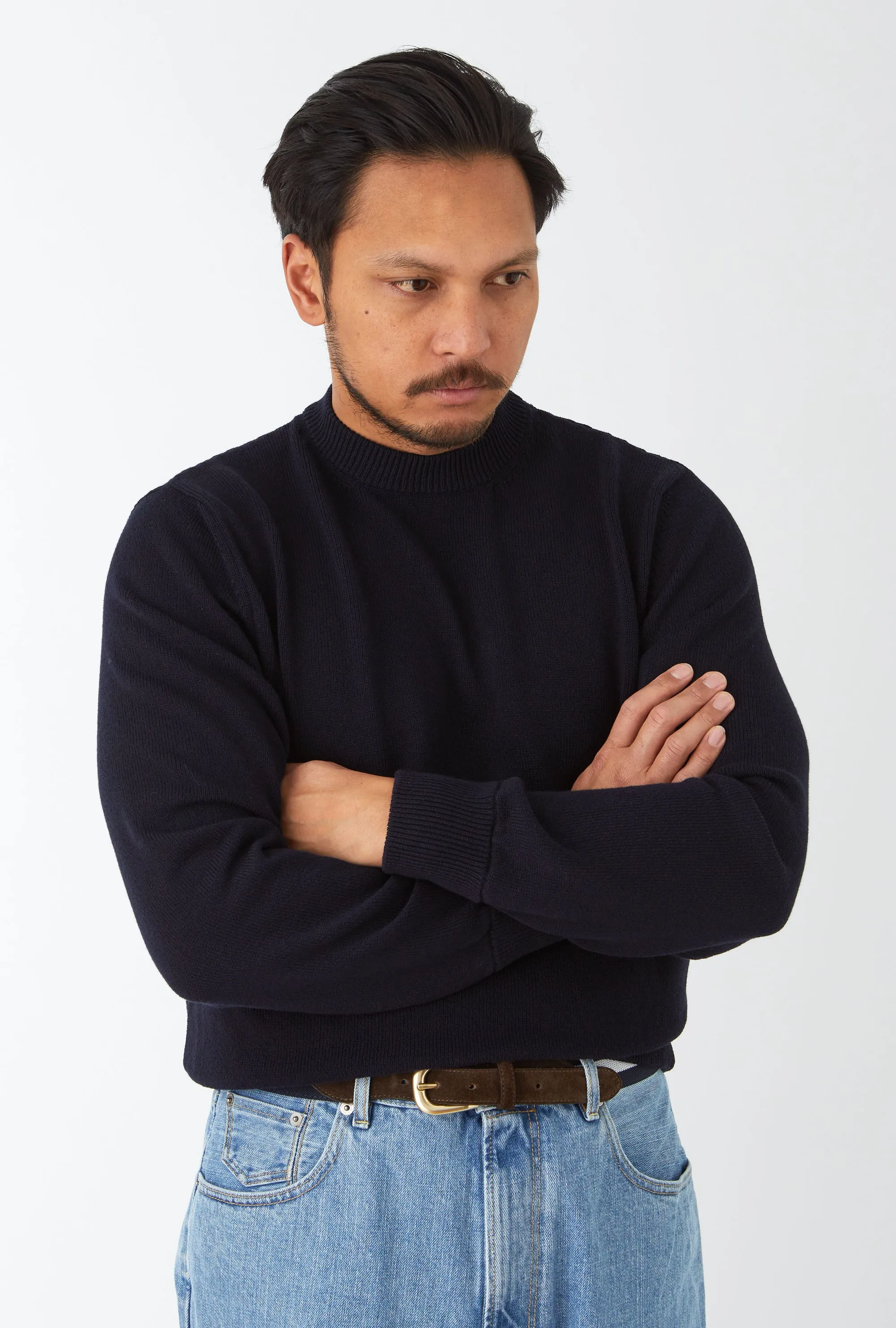 Crewneck Cotton Navy sold by Anglo Italian product image thumbnail 4