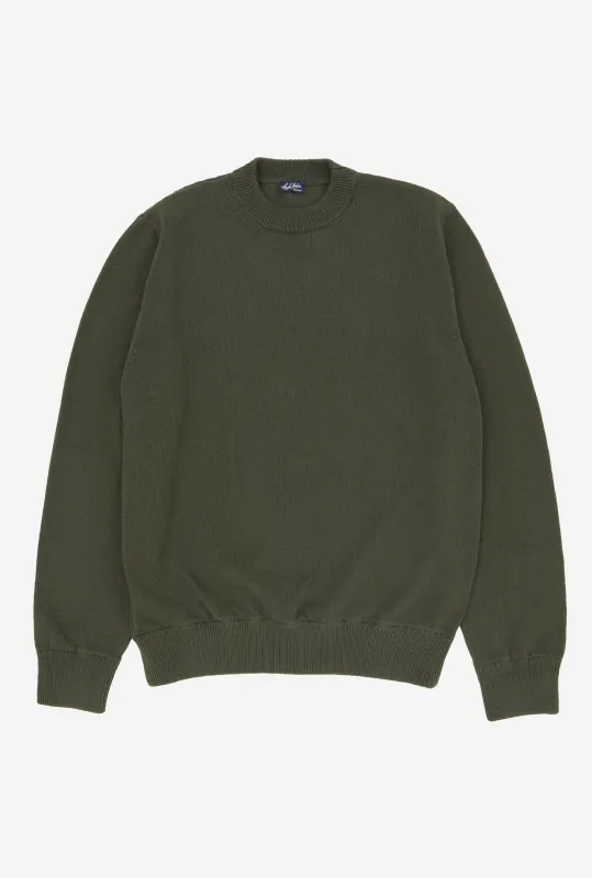 Crewneck Cotton Ranger Green made by Anglo Italian