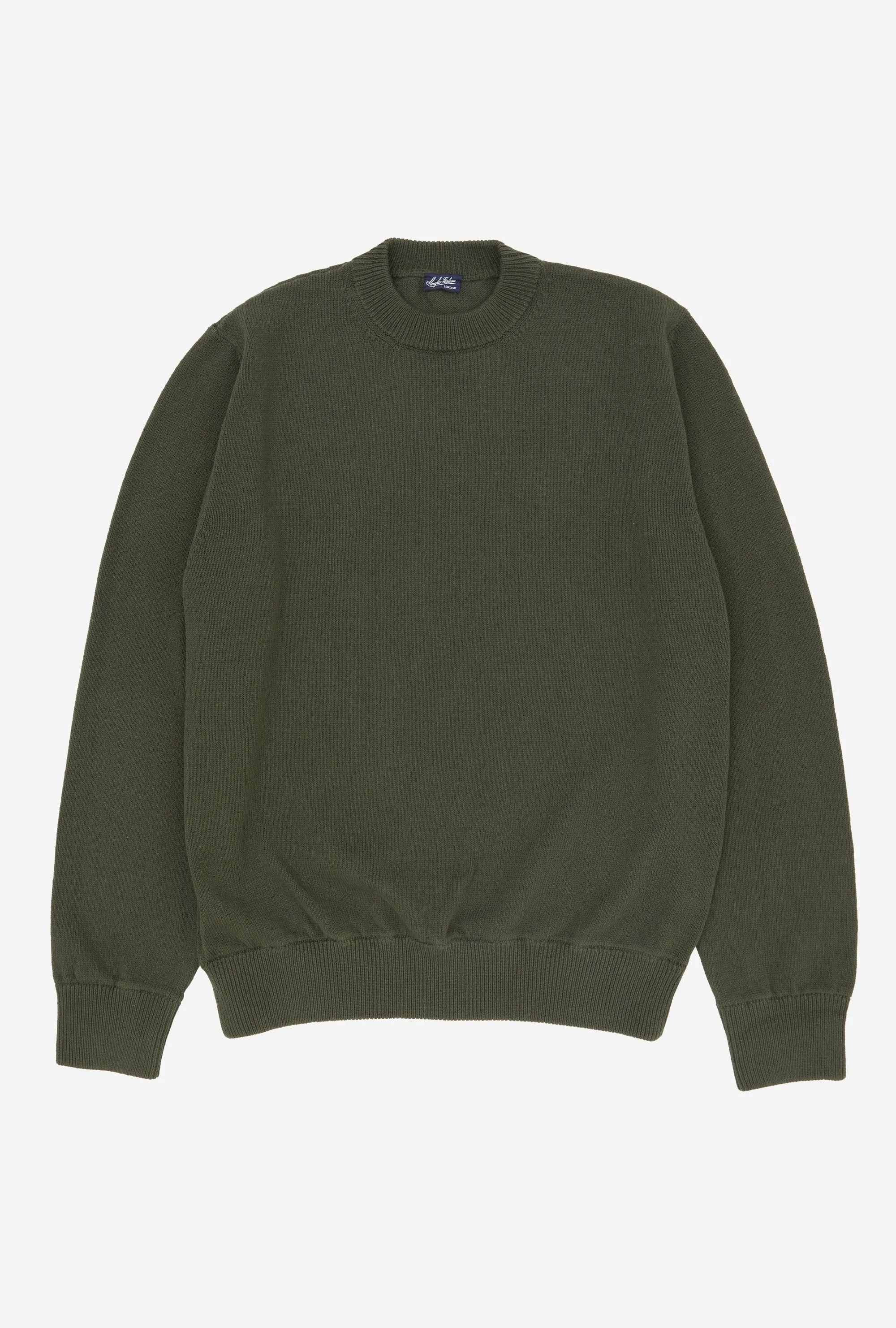 Crewneck Cotton Ranger Green sold by Anglo Italian