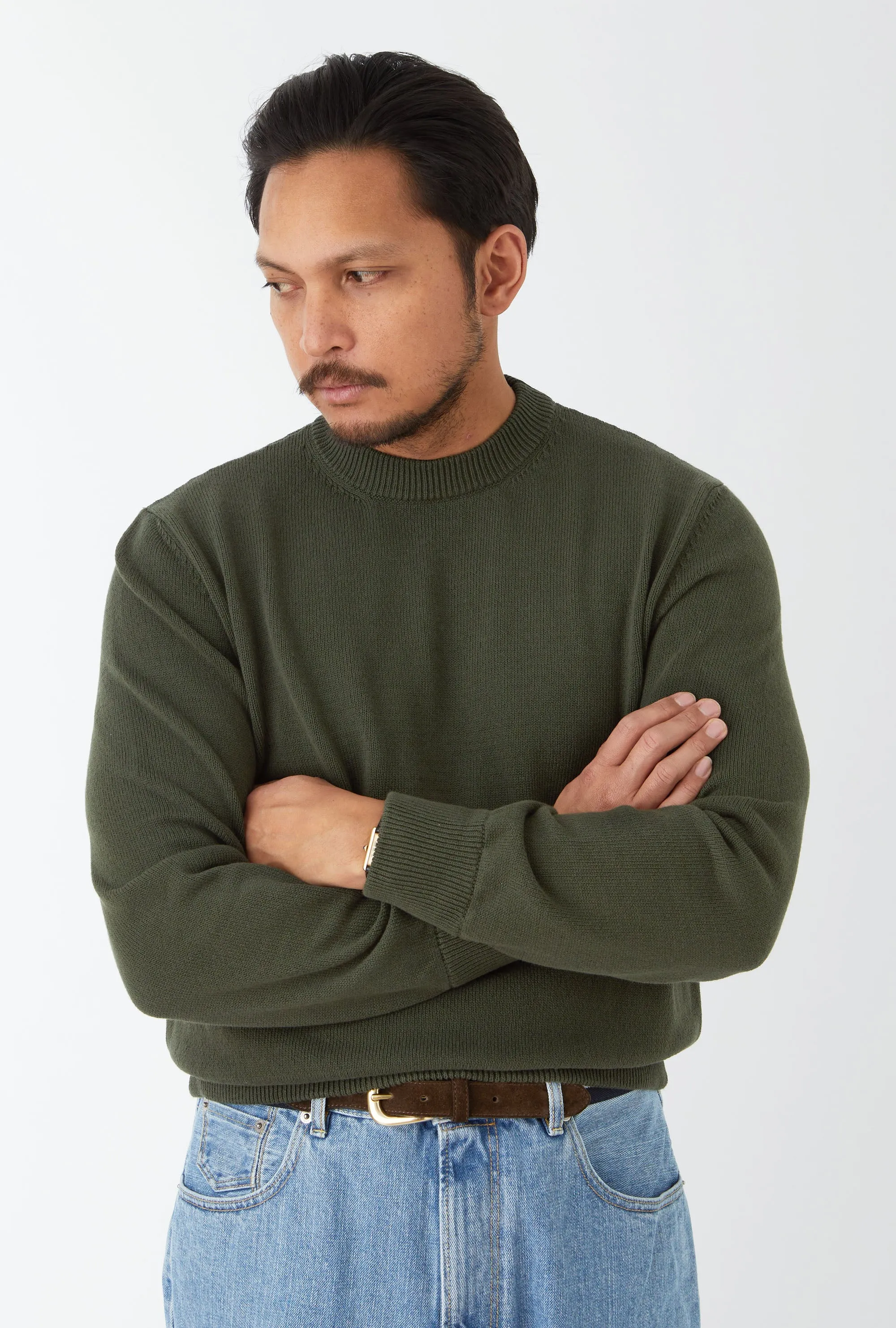 Crewneck Cotton Ranger Green sold by Anglo Italian product image thumbnail 2