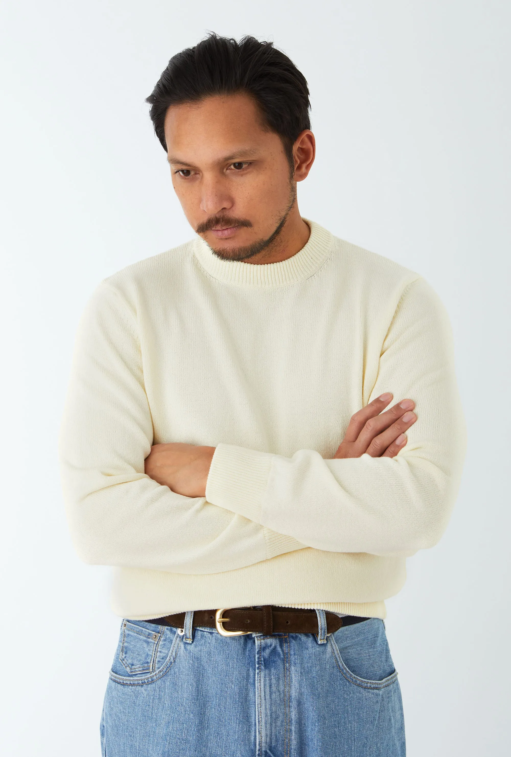 Crewneck Cotton Cream sold by Anglo Italian product image thumbnail 2