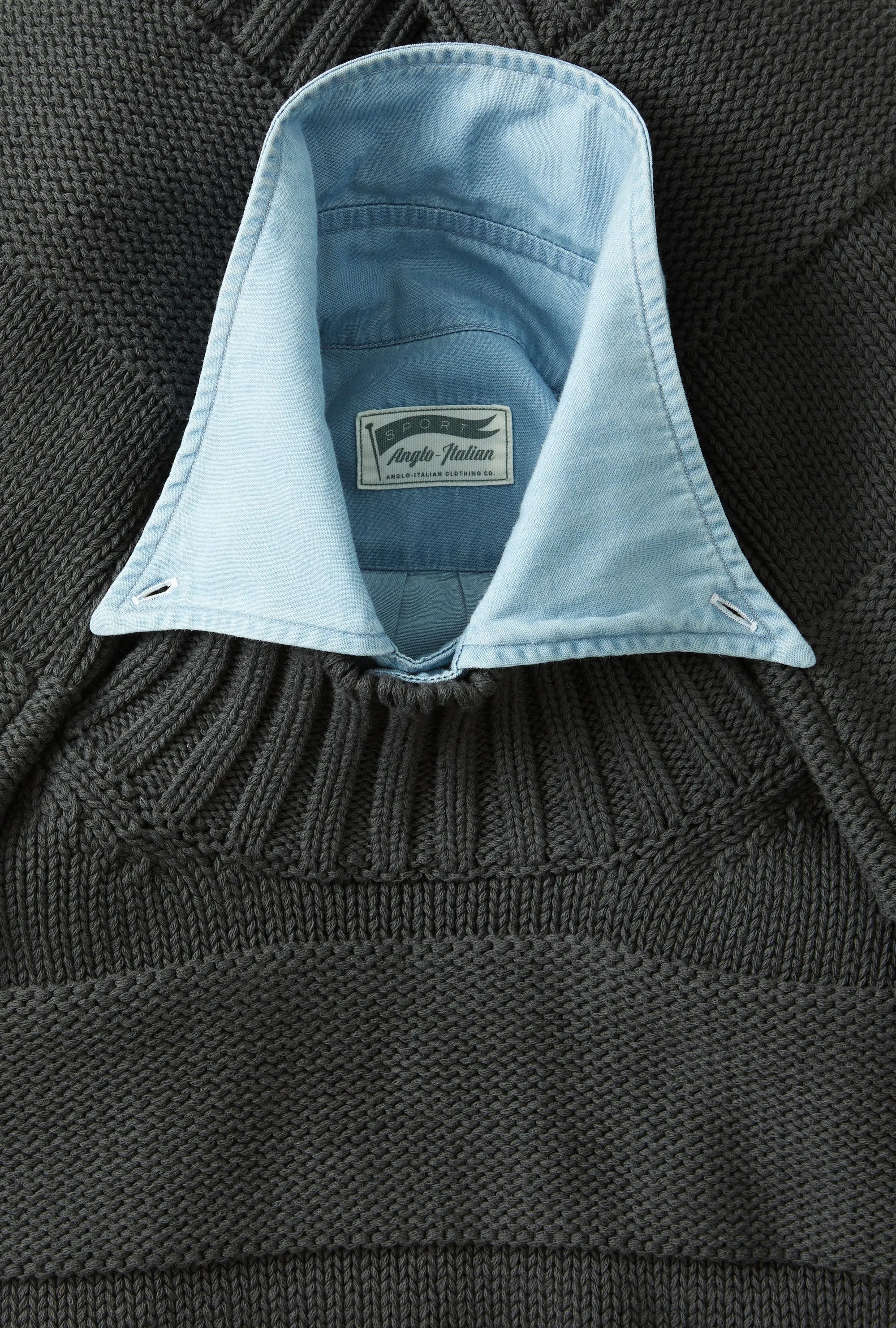 Mockneck Cotton Steel Stripe sold by Anglo Italian product image thumbnail 3