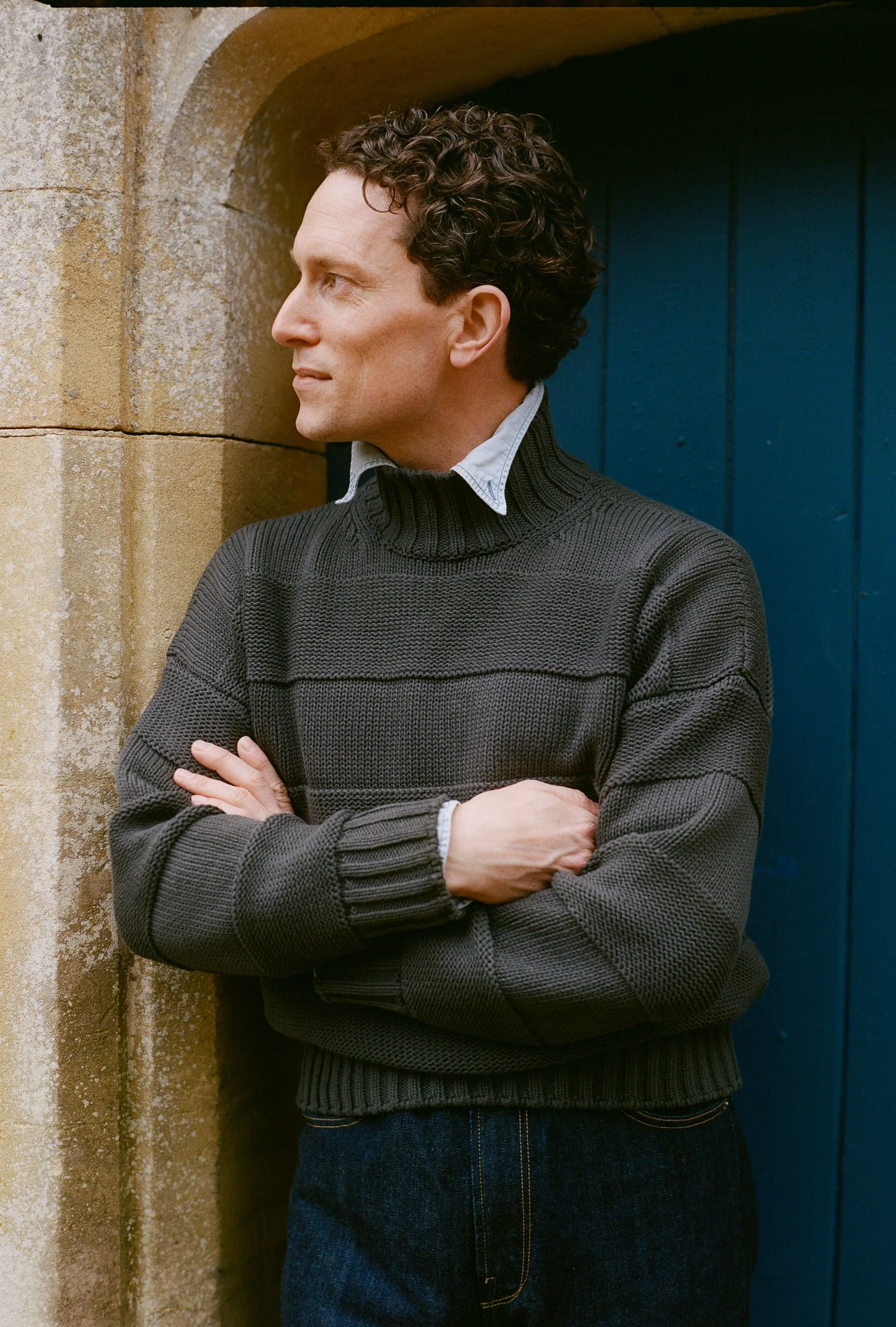 Mockneck Cotton Steel Stripe sold by Anglo Italian product image thumbnail 2