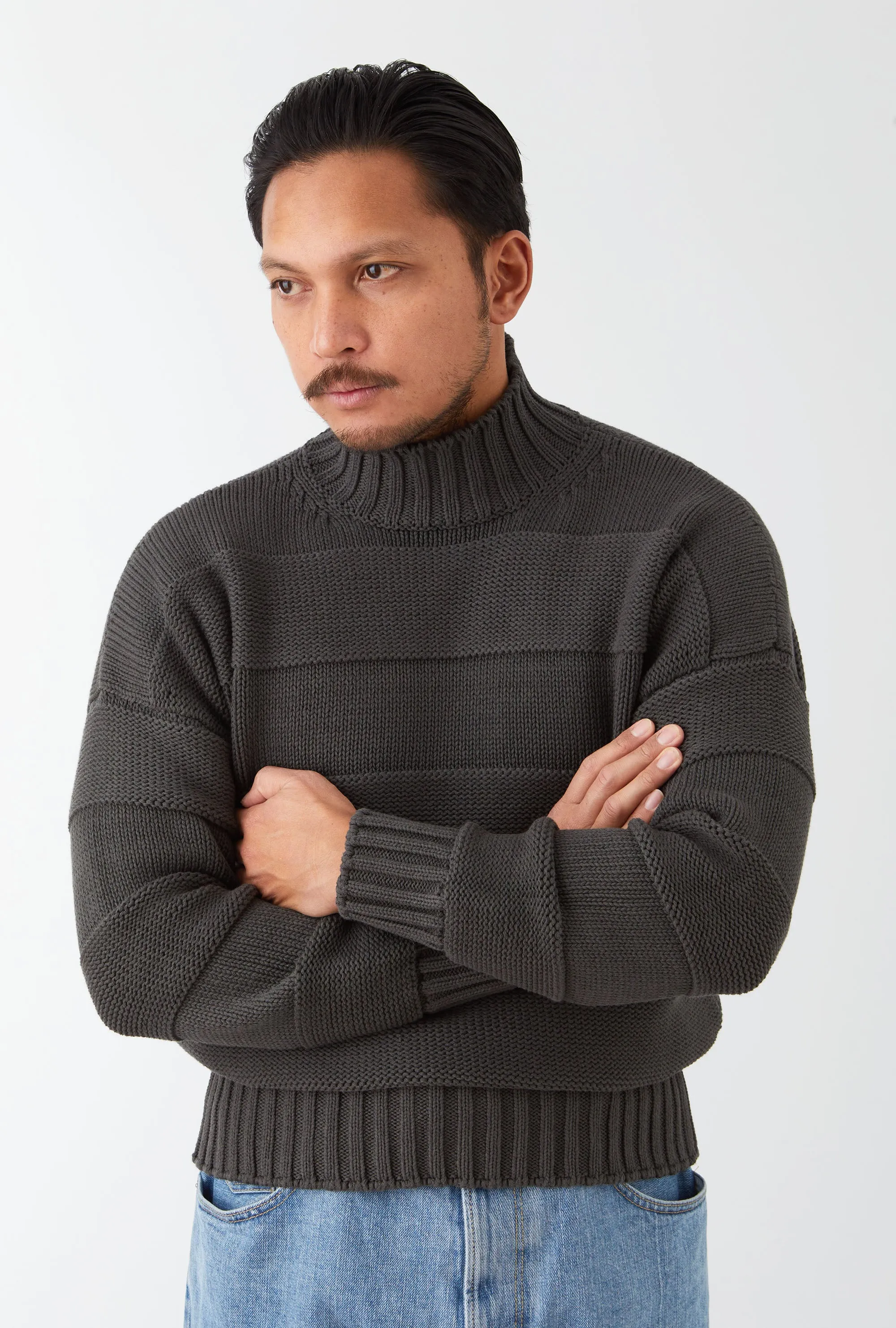 Mockneck Cotton Steel Stripe sold by Anglo Italian product image thumbnail 4