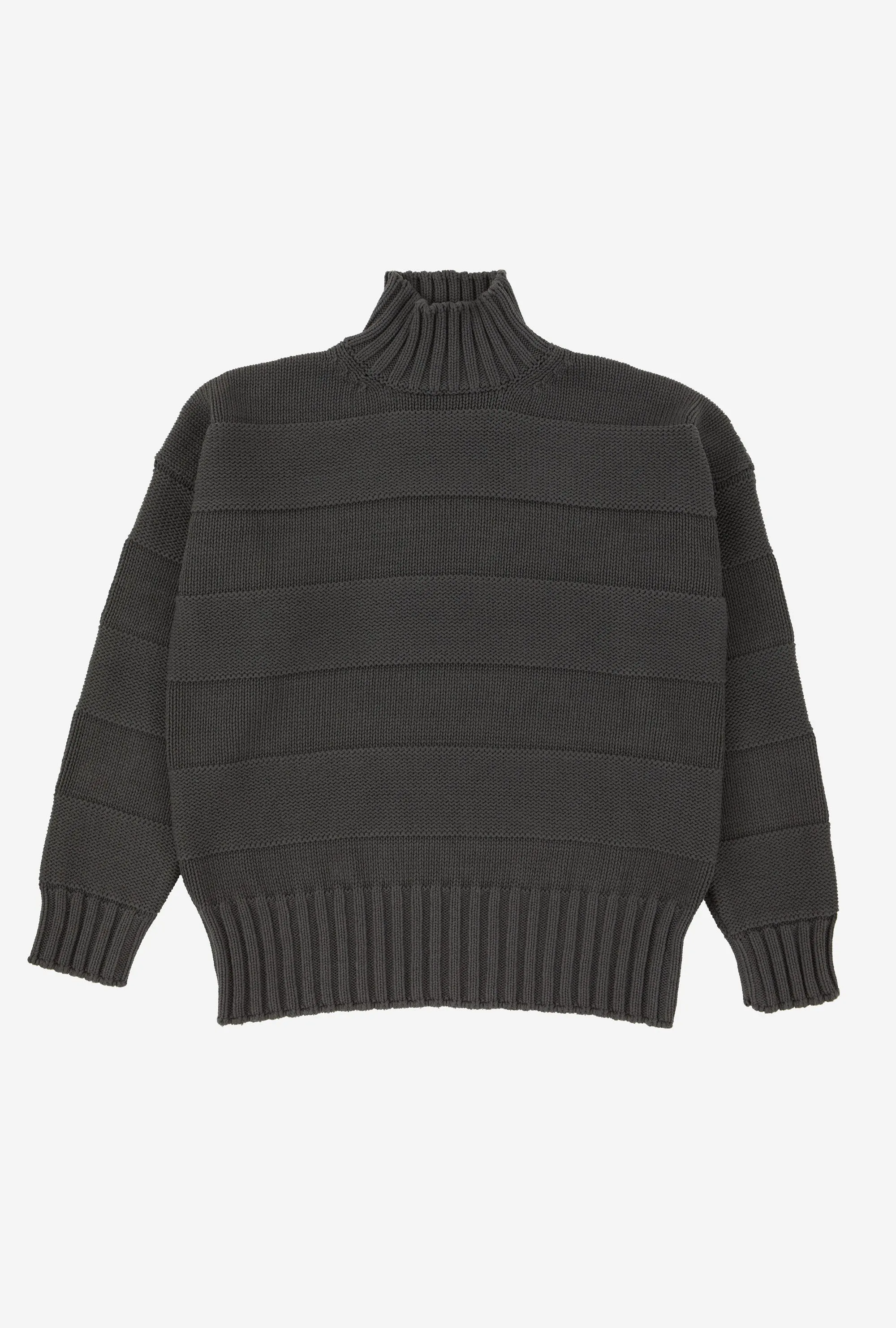 Mockneck Cotton Steel Stripe sold by Anglo Italian