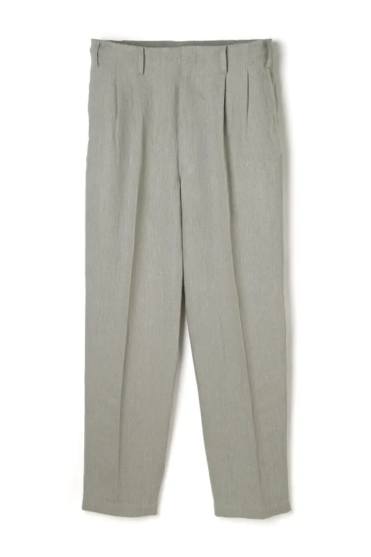 Lot.779 Double Pleats Linen Trousers -Greige- made by Attractions