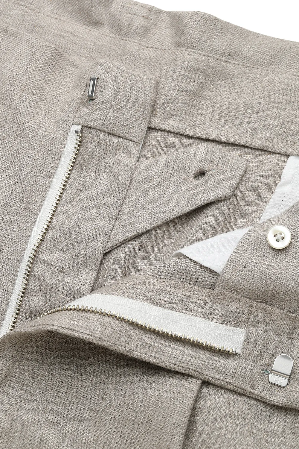 Lot.779 Double Pleats Linen Trousers -Greige- sold by Attractions product image thumbnail 3