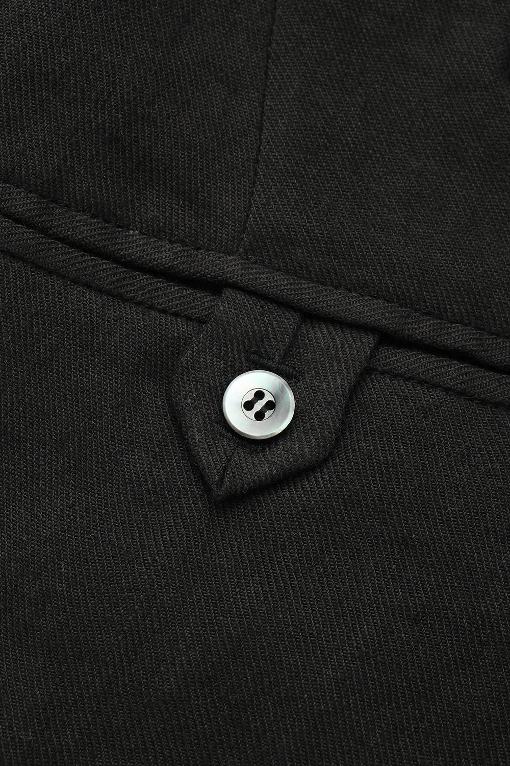 Lot.779 Double Pleats Linen Trousers -Black- sold by Attractions product image thumbnail 4