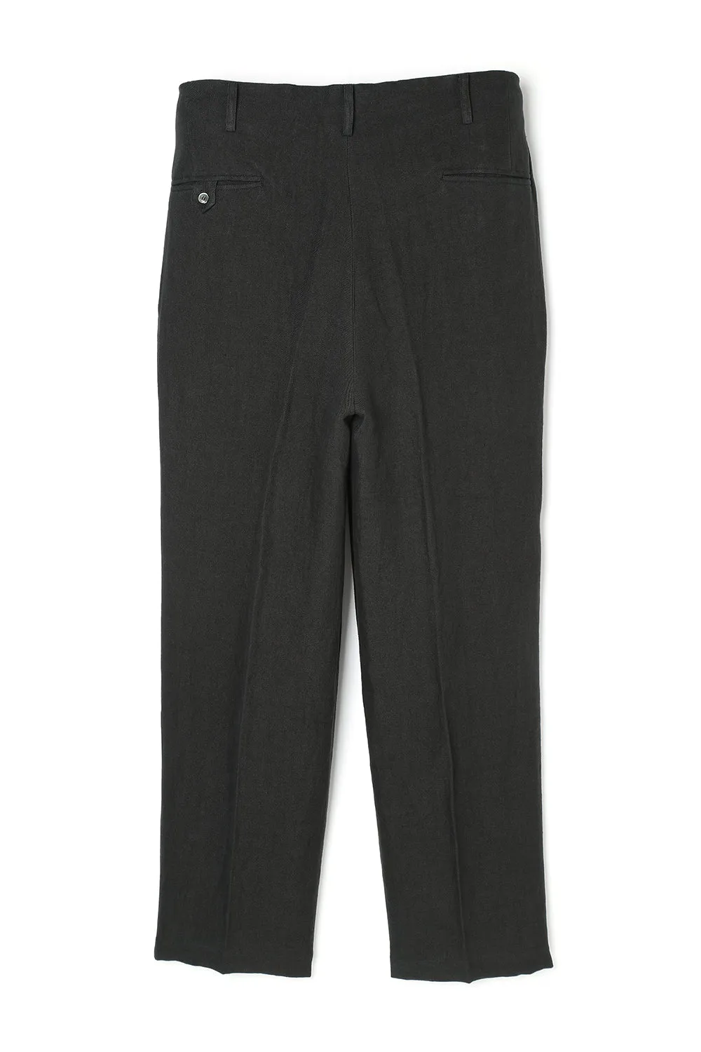 Lot.779 Double Pleats Linen Trousers -Black- sold by Attractions product image thumbnail 2