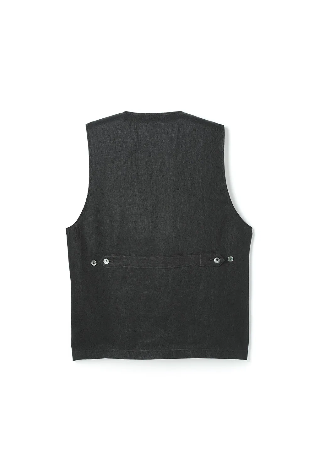 Classical Linen Vest Black sold by Attractions product image thumbnail 2