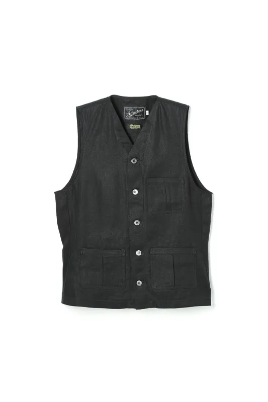 Classical Linen Vest Black made by Attractions